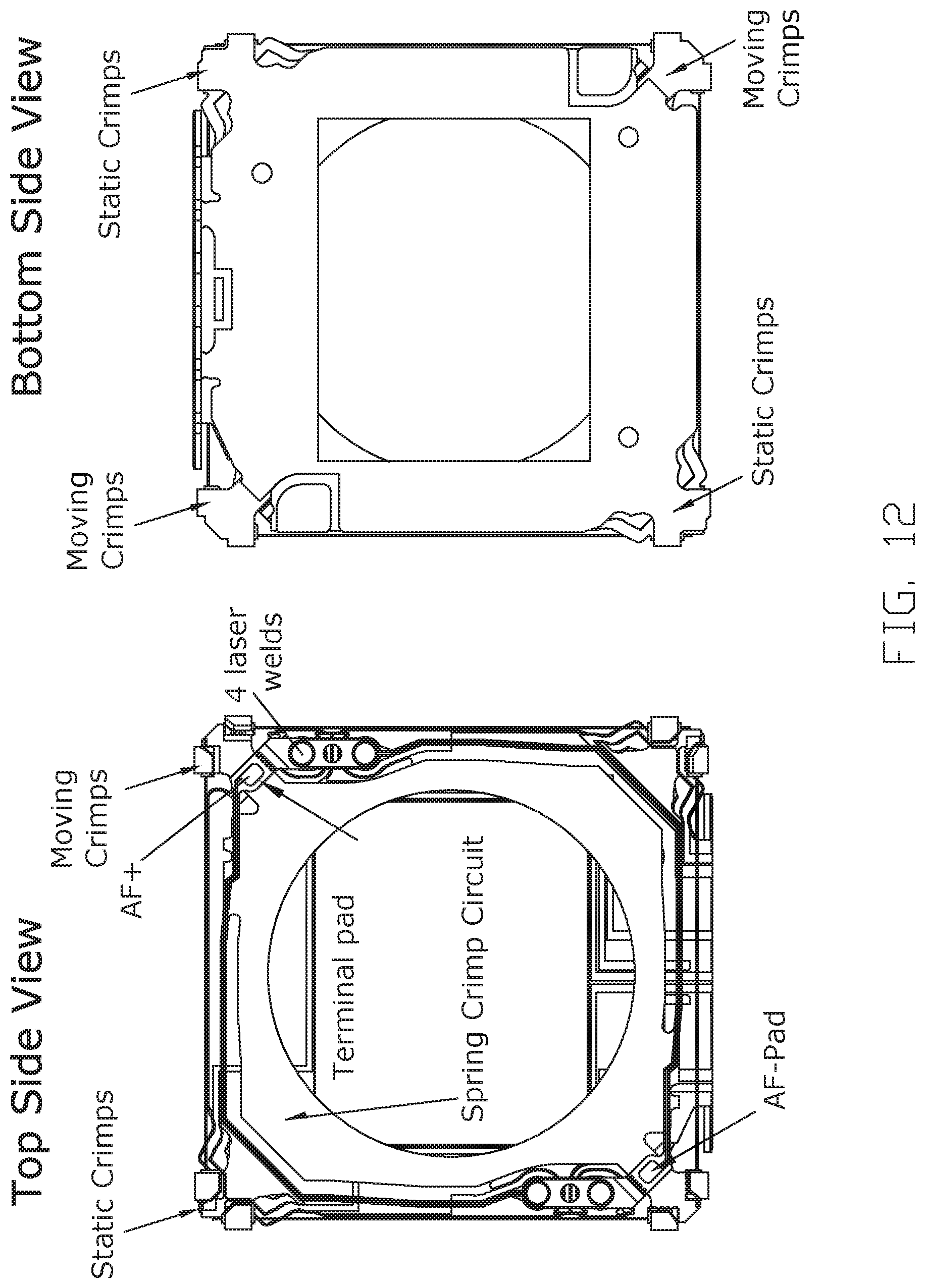 Patent US11782286 Figure 11 – Shape memory alloy wire attachment structures for a suspension assembly
