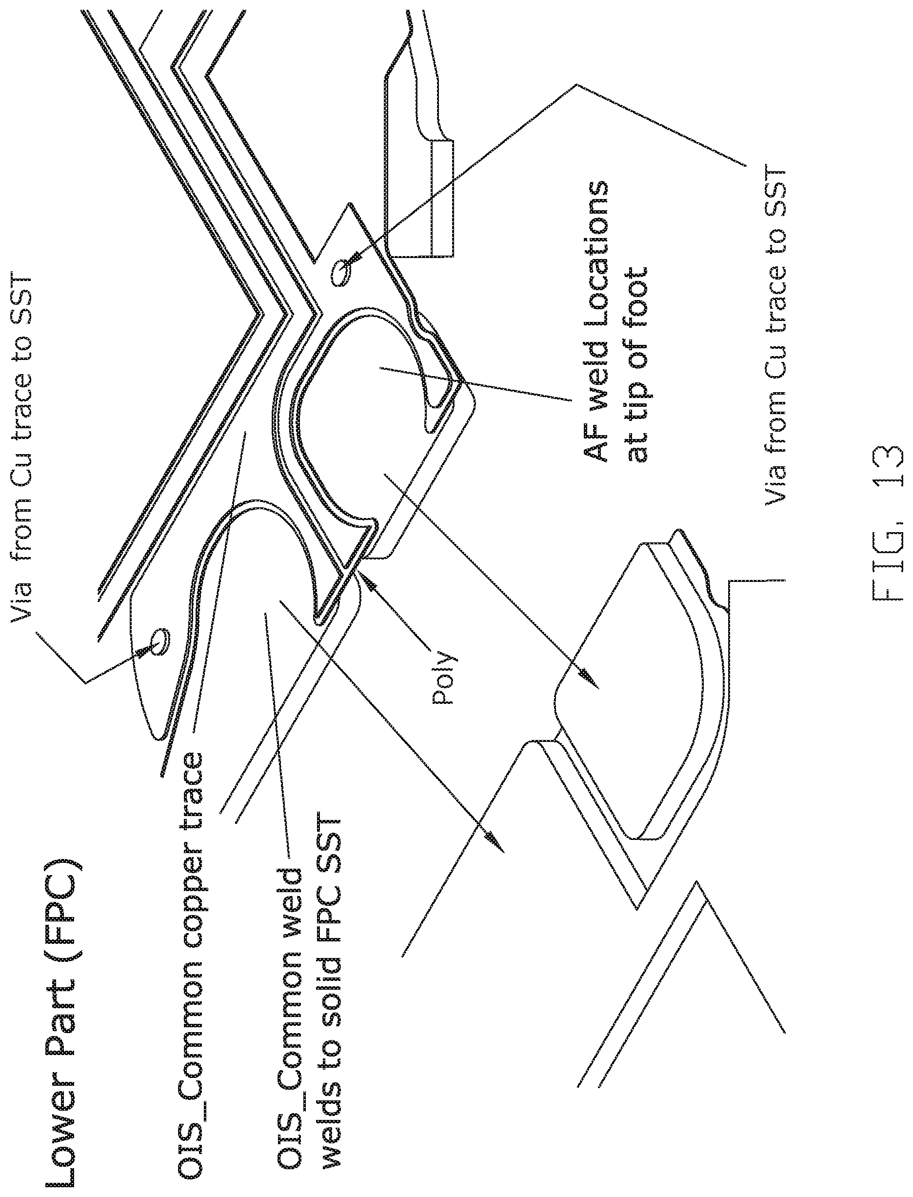 Patent US11782286 Figure 12 – Shape memory alloy wire attachment structures for a suspension assembly