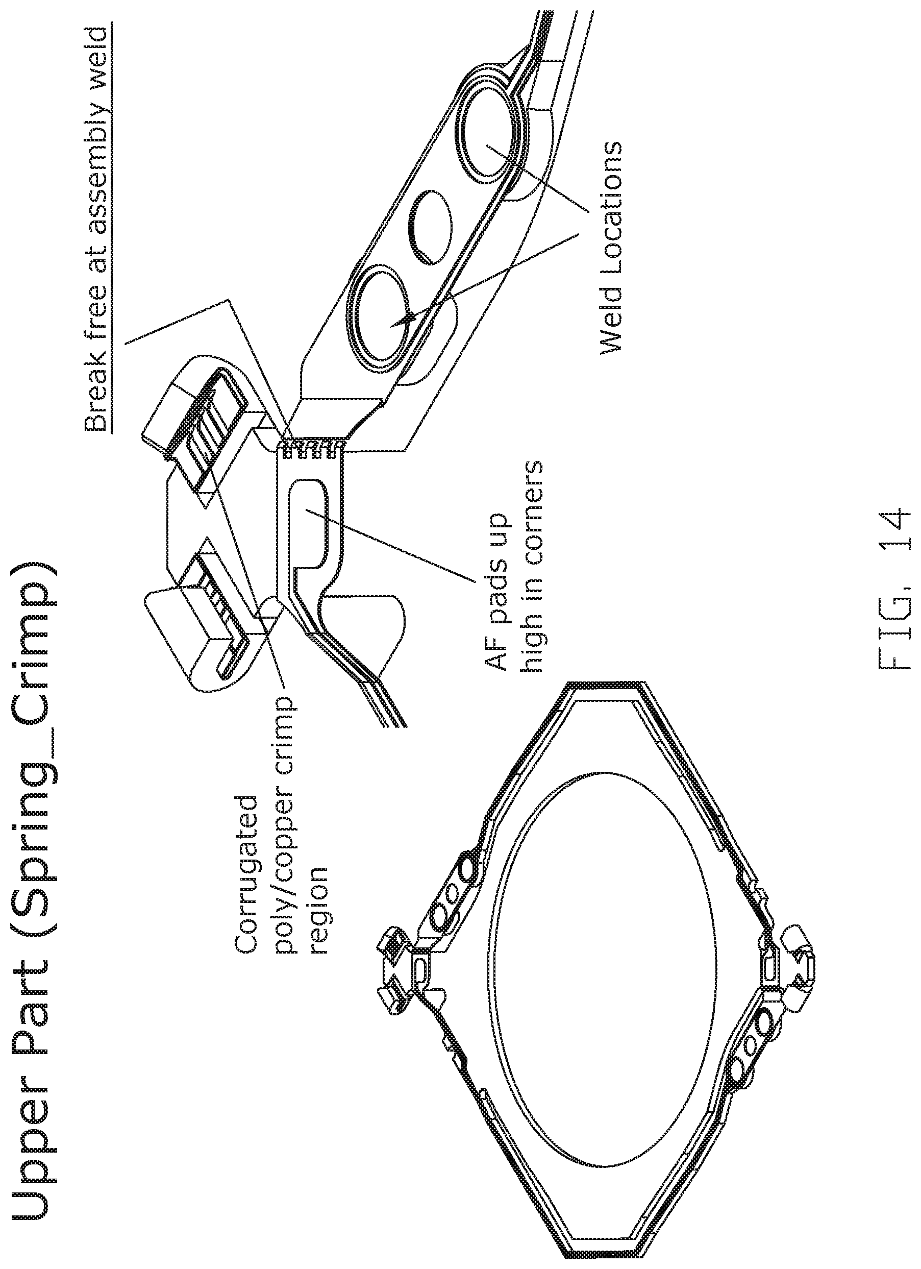 Patent US11782286 Figure 13 – Shape memory alloy wire attachment structures for a suspension assembly