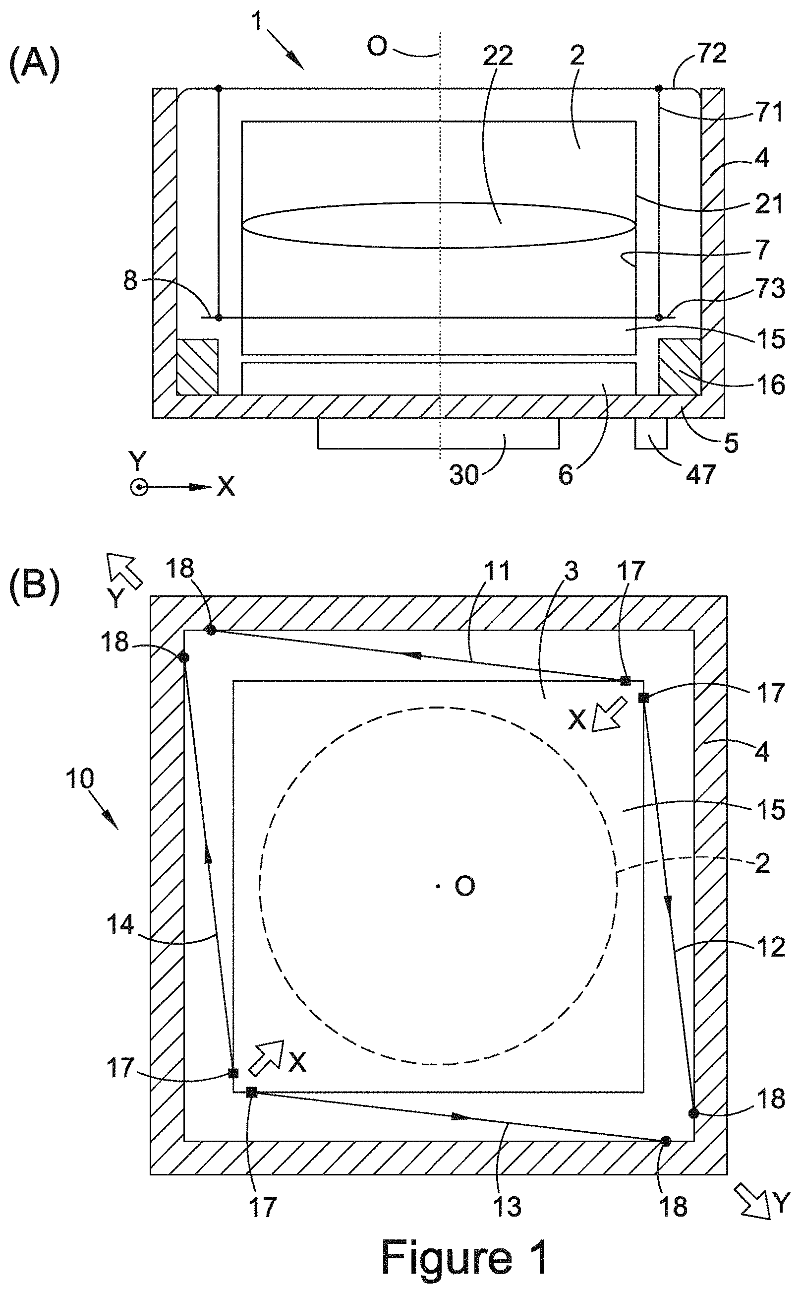Patent US11782287 Figure 1 – Shape memory alloy actuator bearings