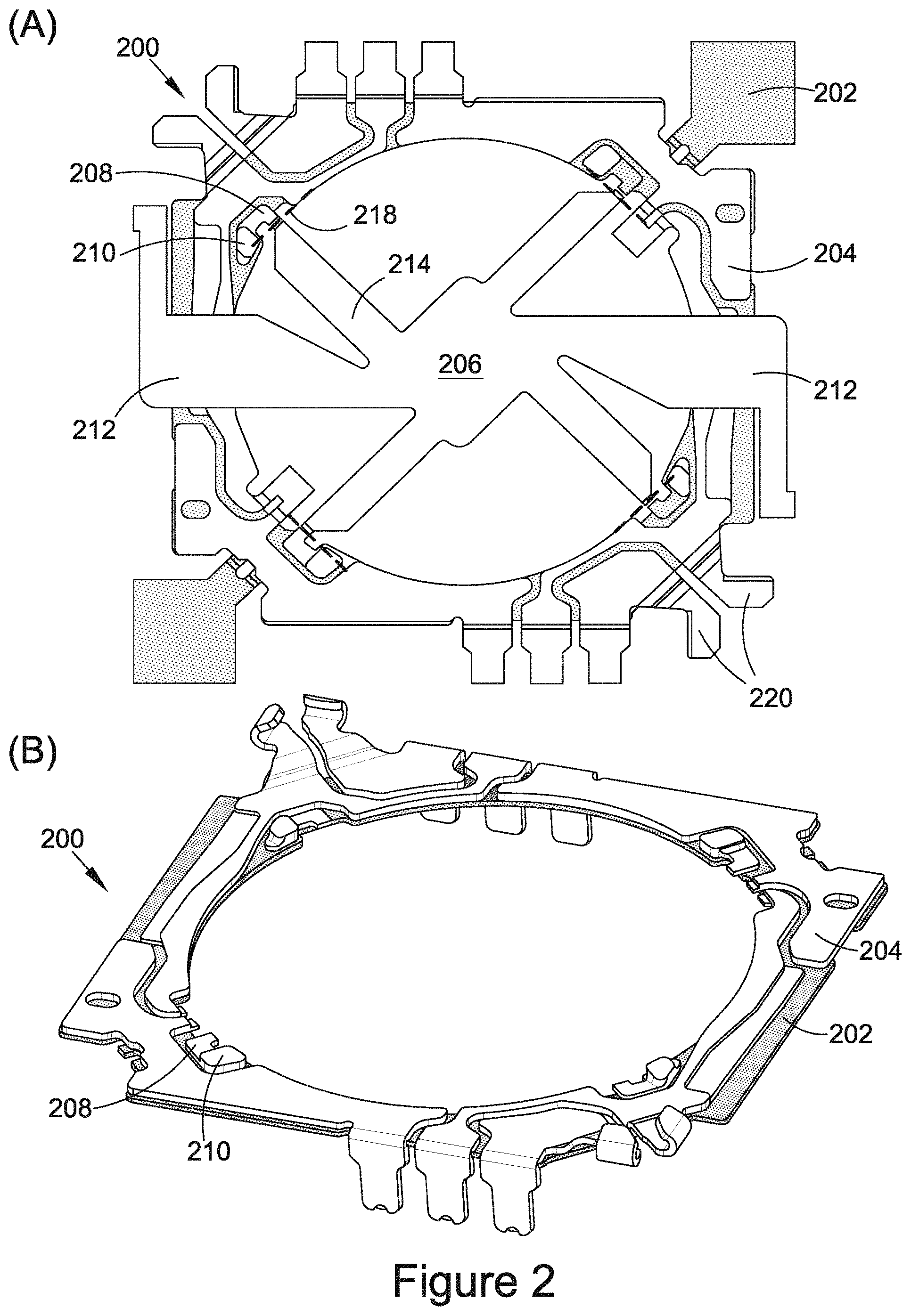 Patent US11782287 Figure 3 – Shape memory alloy actuator bearings