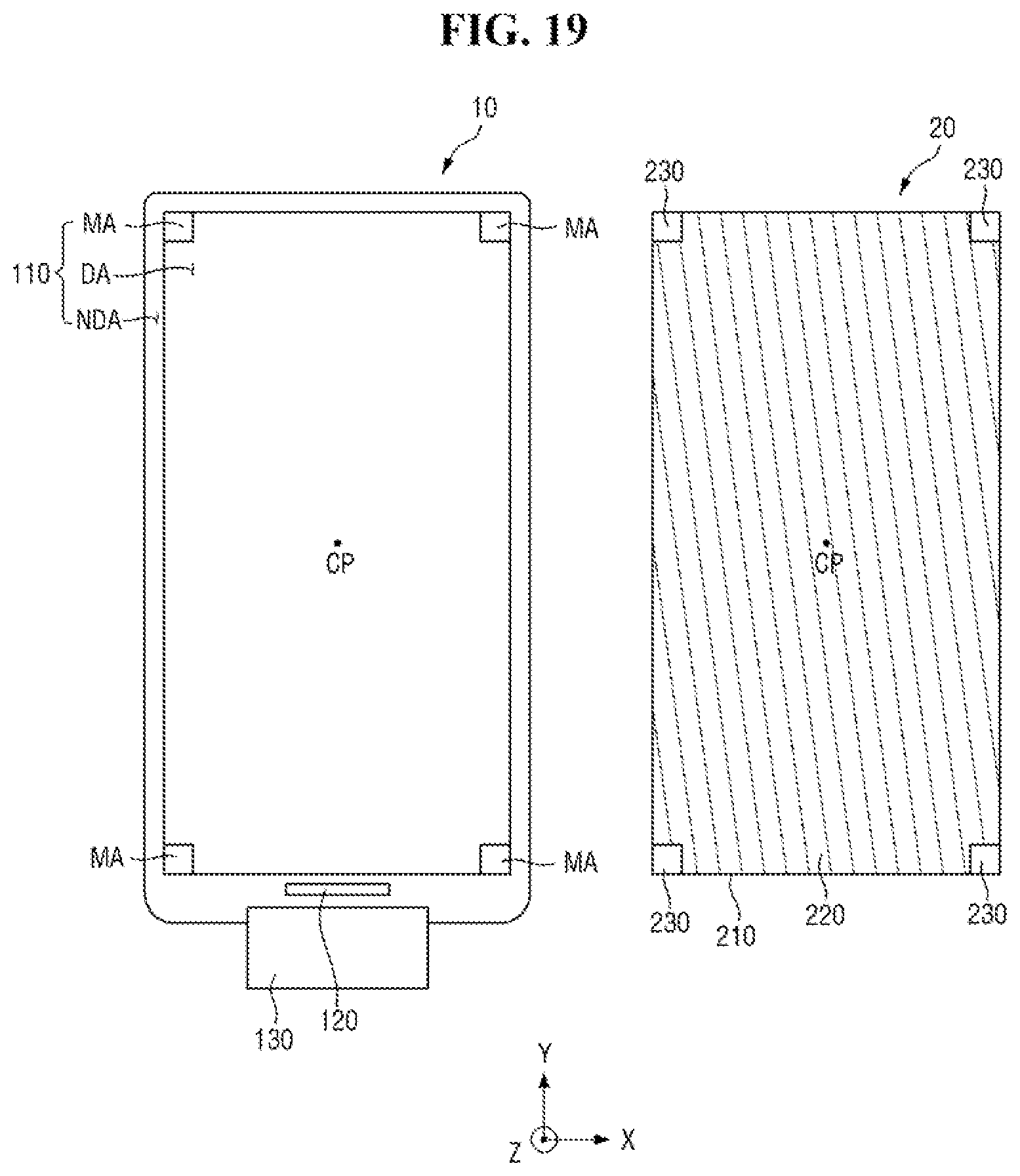 Patent US11782289 Figure 19 – Display device and panel bonding system including the same