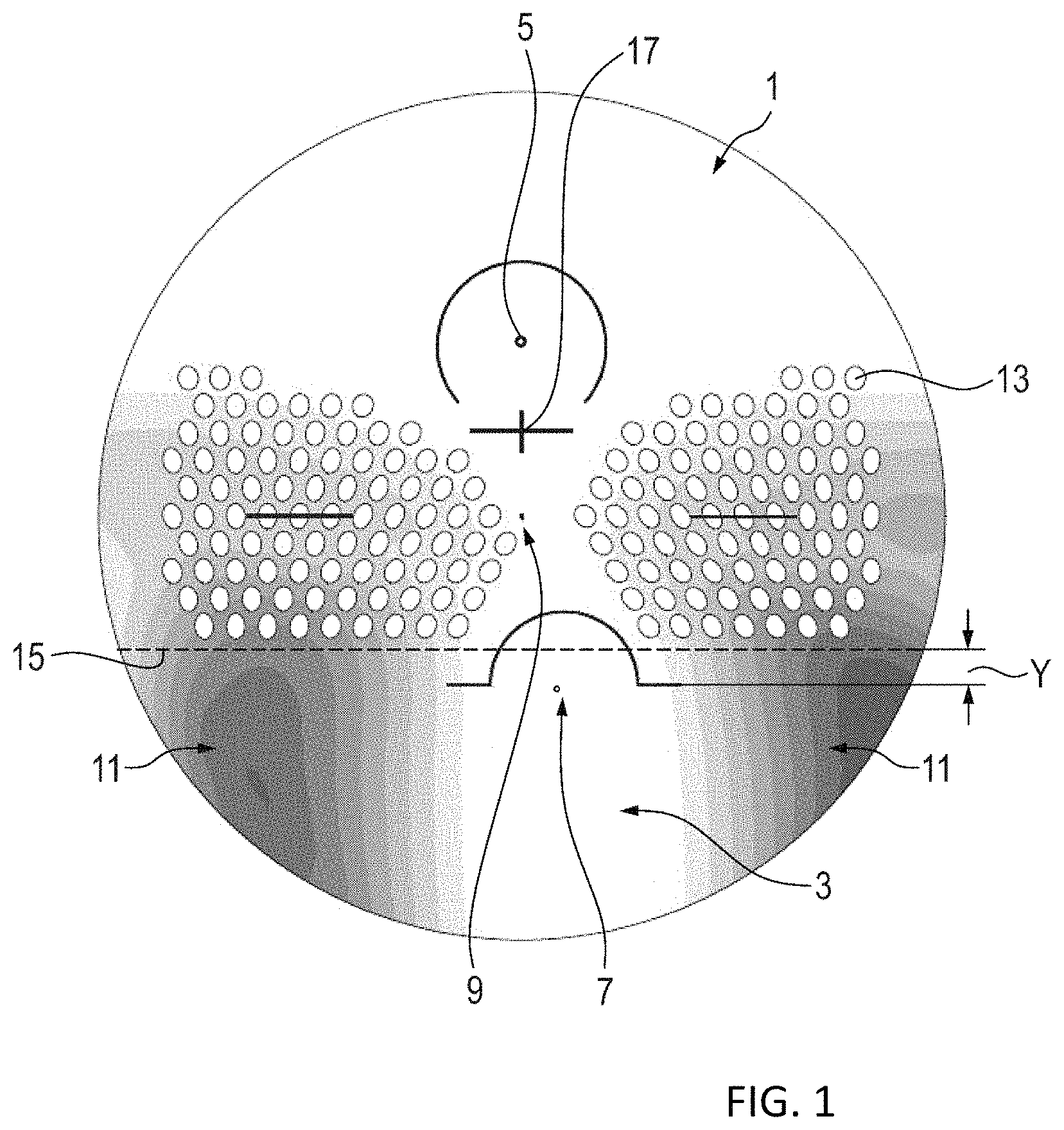 Patent US11782293 Figure 1 – Progressive addition lens for myopia control and method of manufacturing the same