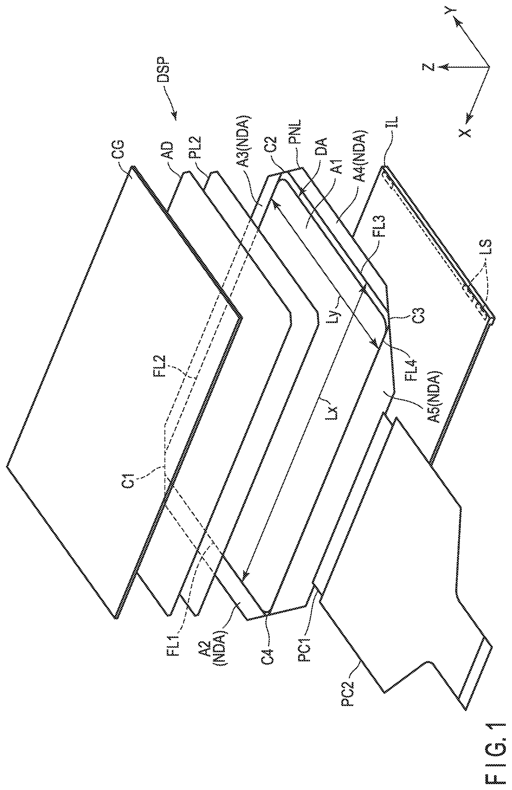 Patent US11782299 Figure 1 – Display device