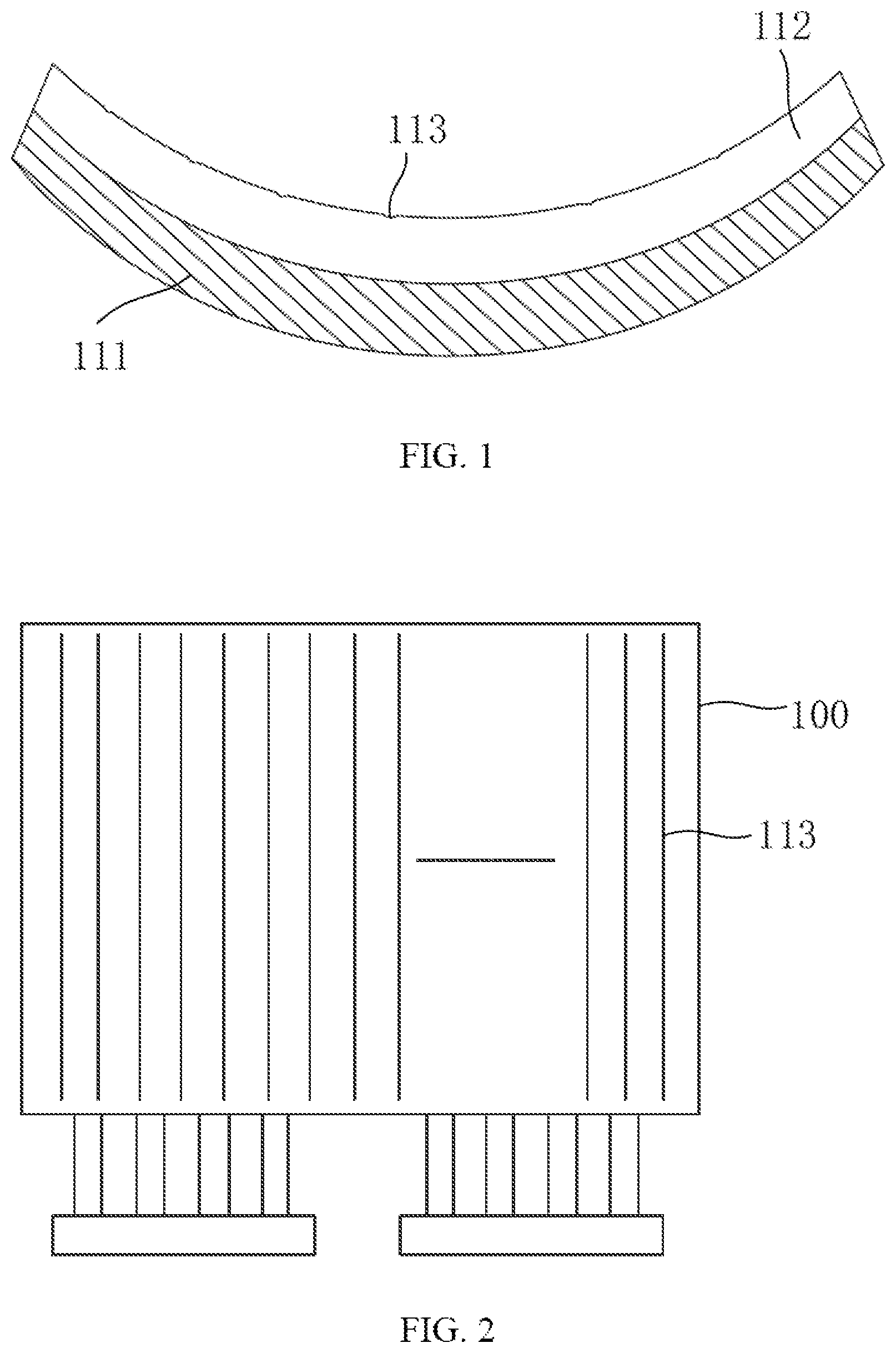 Patent US11782301 Figure 1 – Curved screen and display device