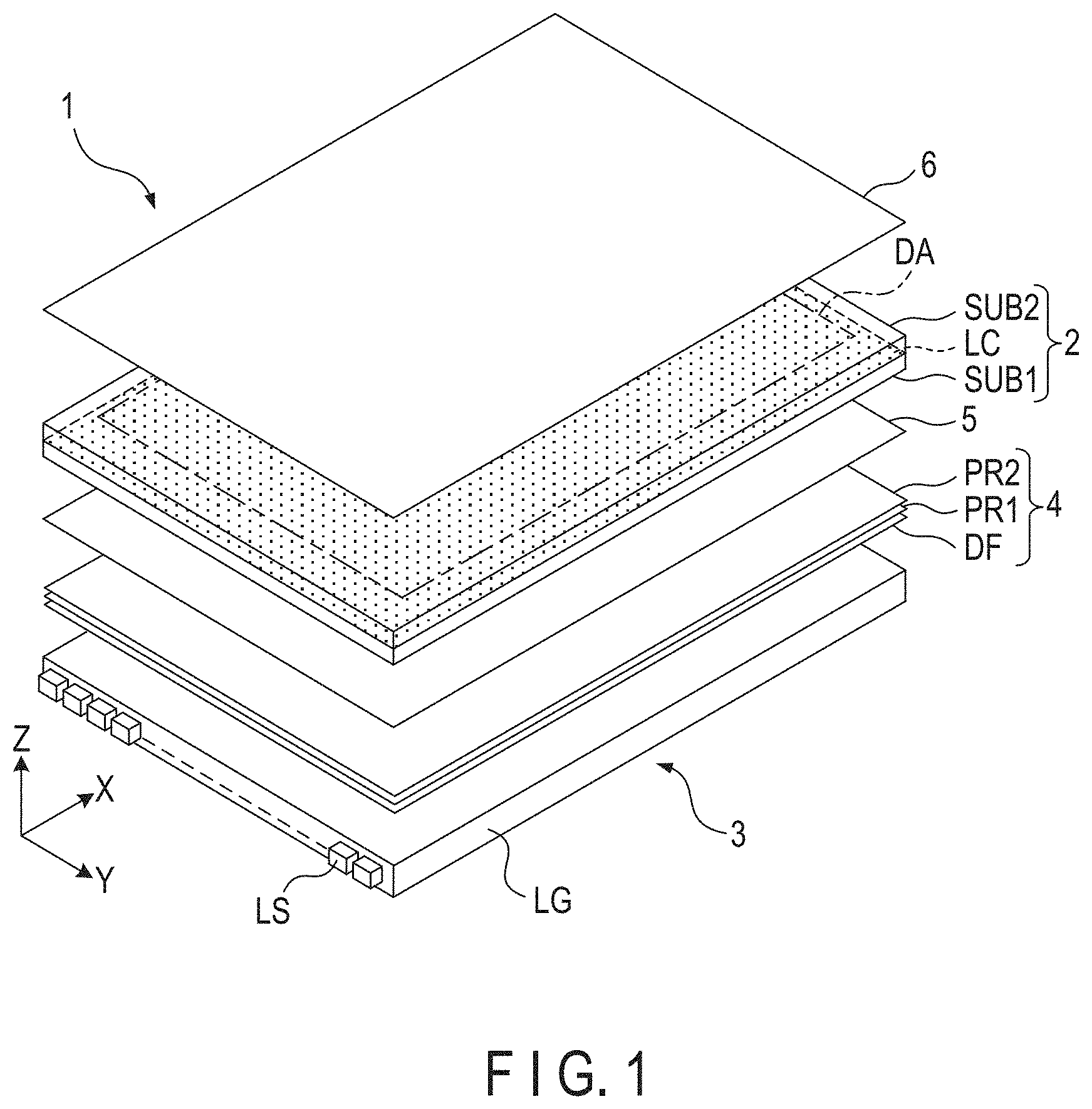 Patent US11782319 Figure 1 – Display device