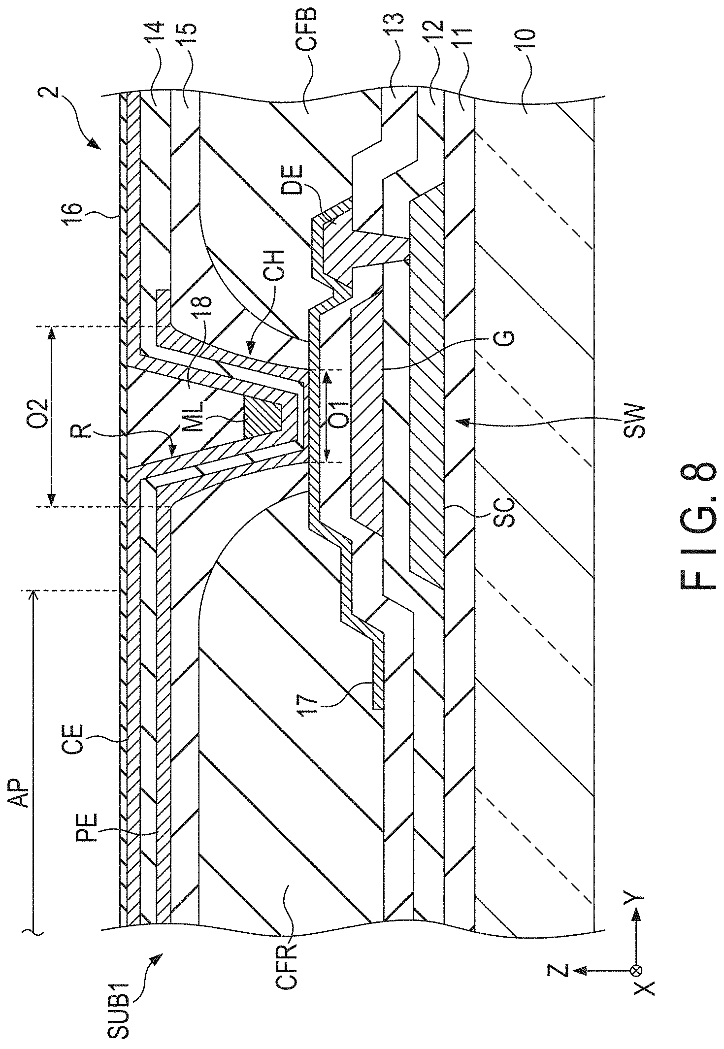 Patent US11782319 Figure 8 – Display device