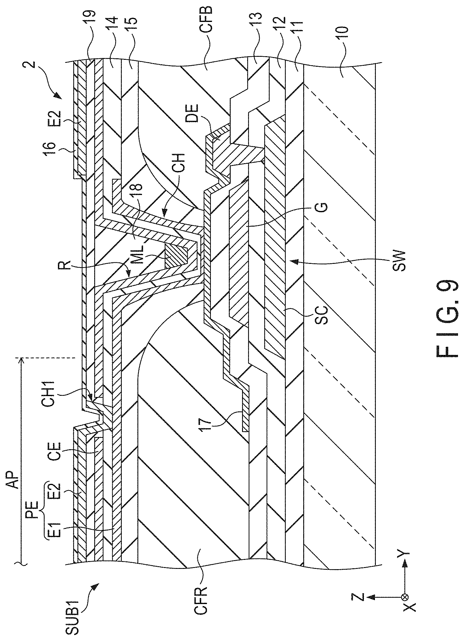 Patent US11782319 Figure 9 – Display device