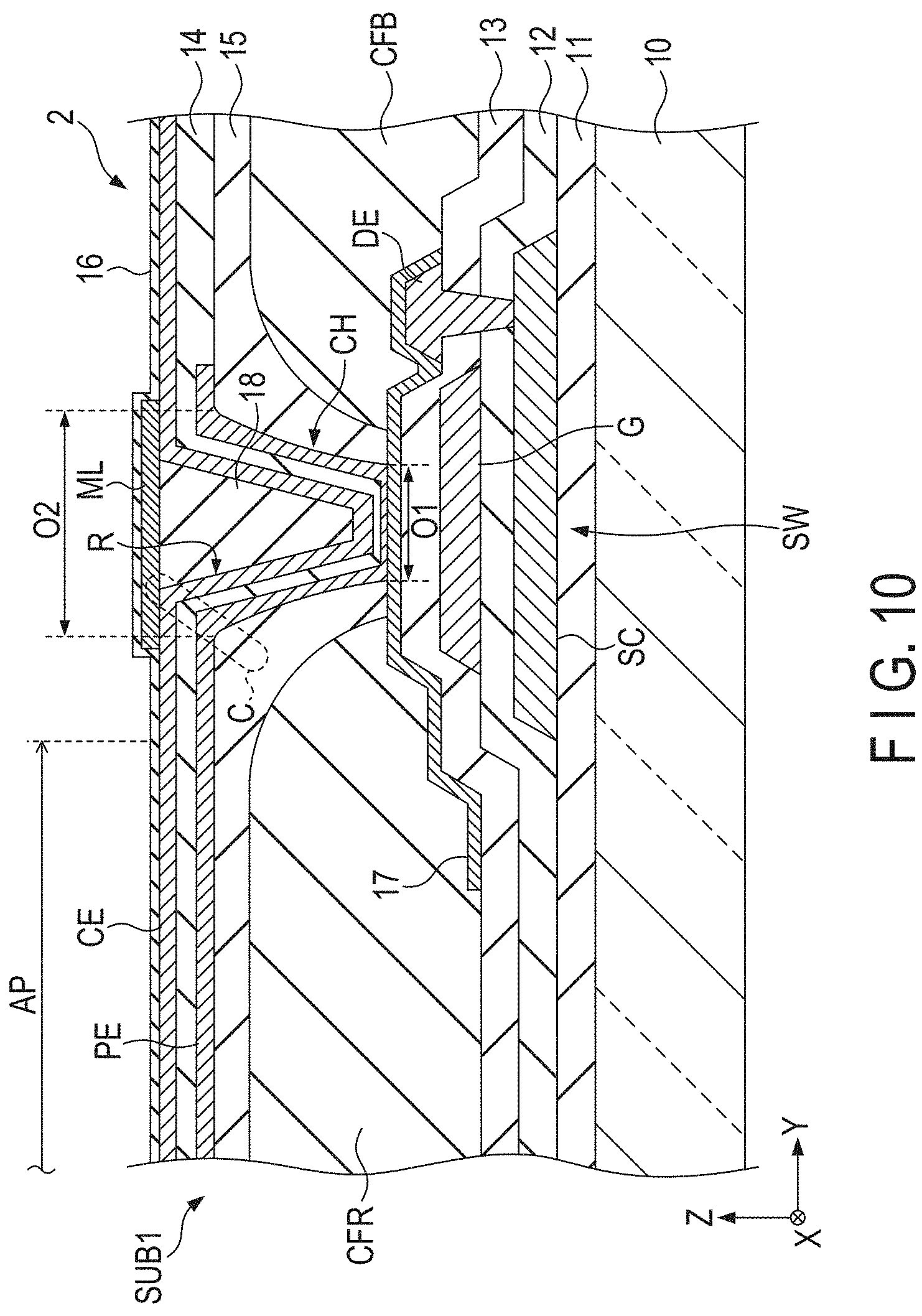 Patent US11782319 Figure 10 – Display device