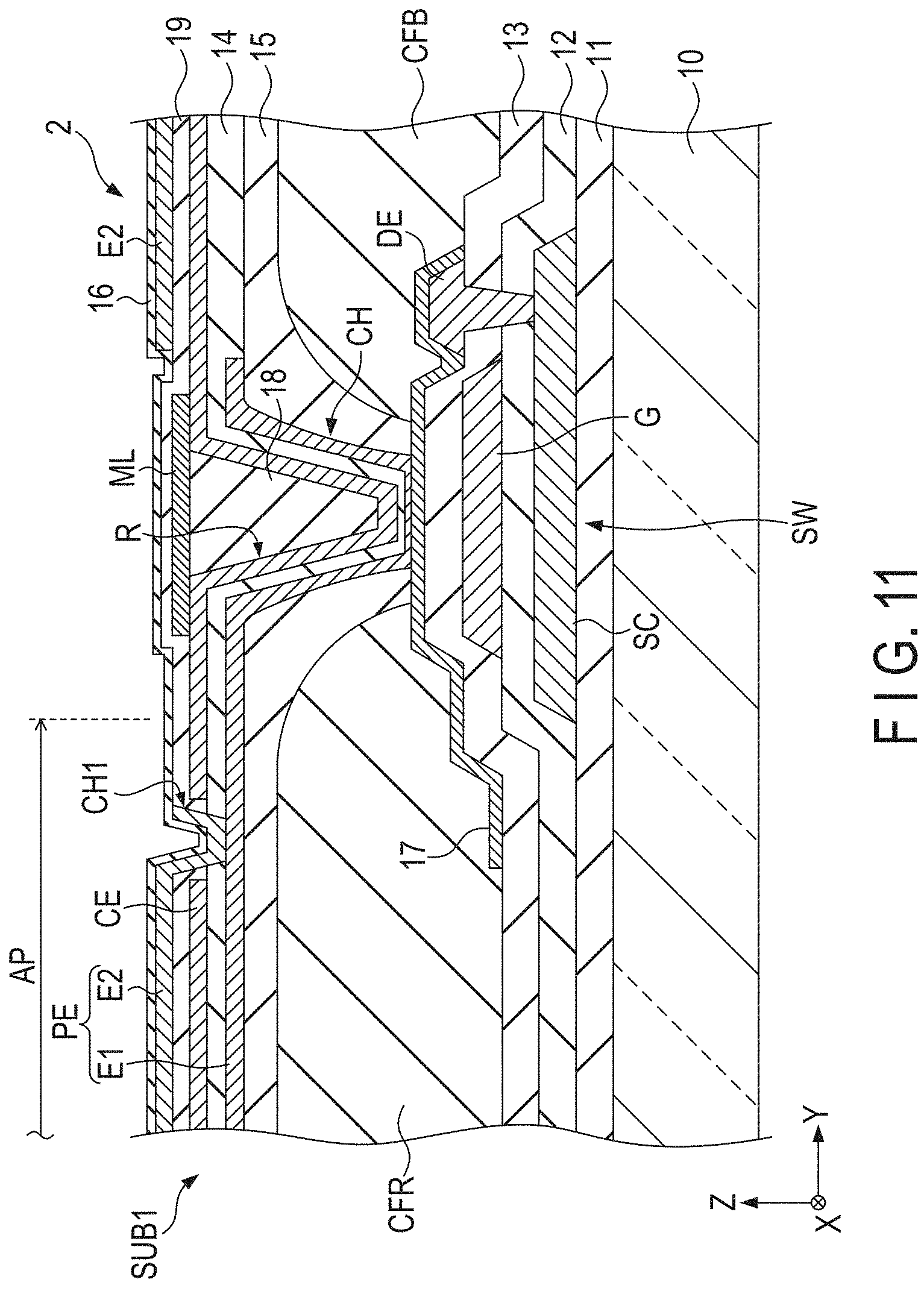 Patent US11782319 Figure 11 – Display device