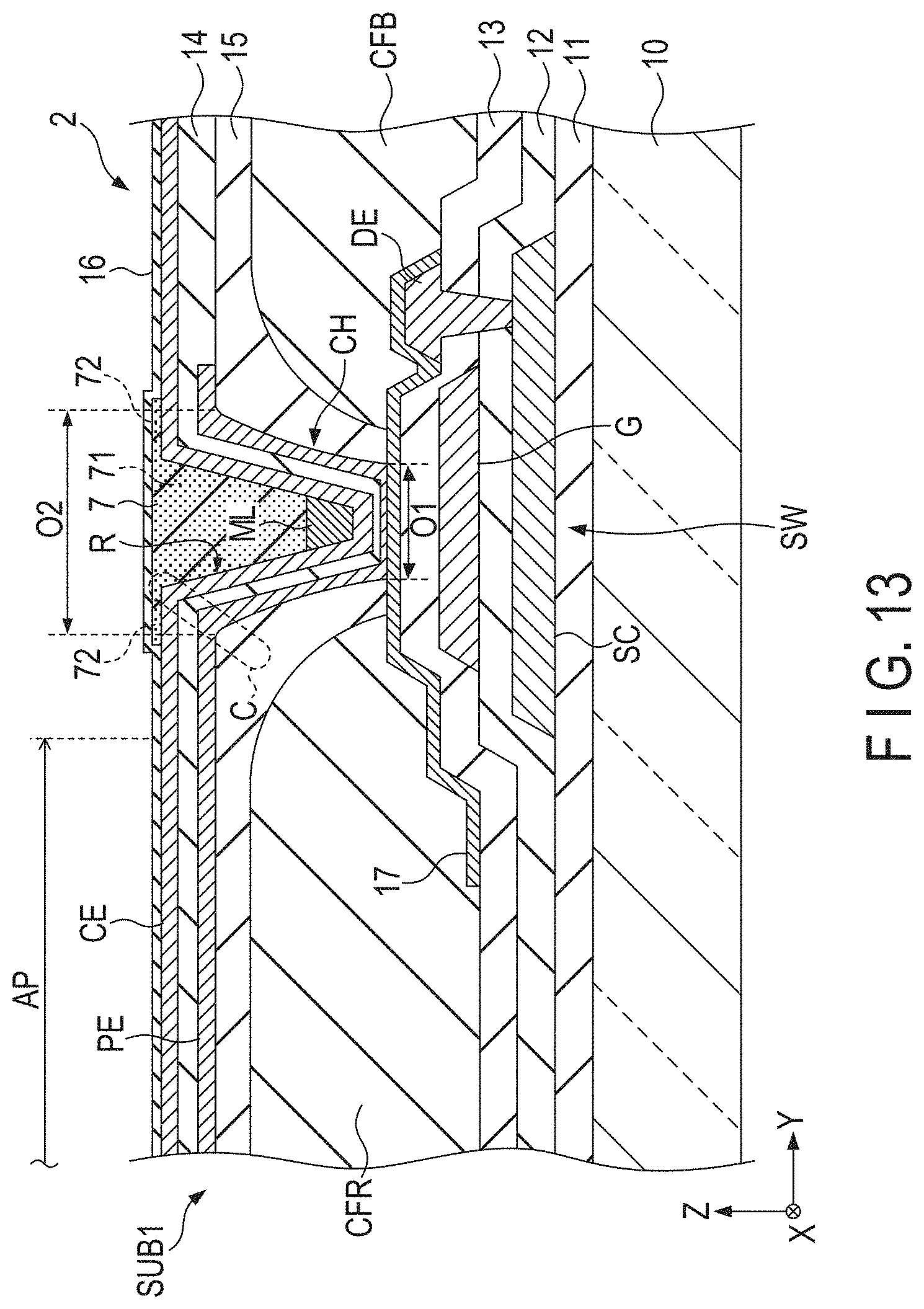Patent US11782319 Figure 13 – Display device