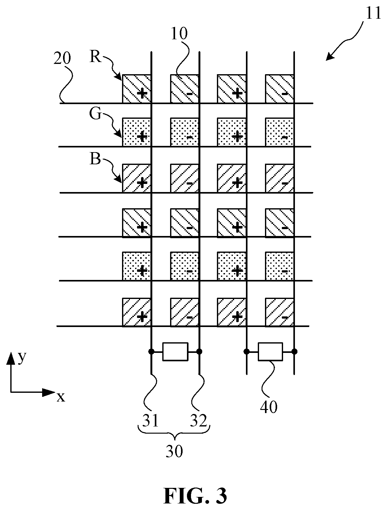 Patent US11782321 Figure 2 – Array substrate, driving method of array substrate, and display device