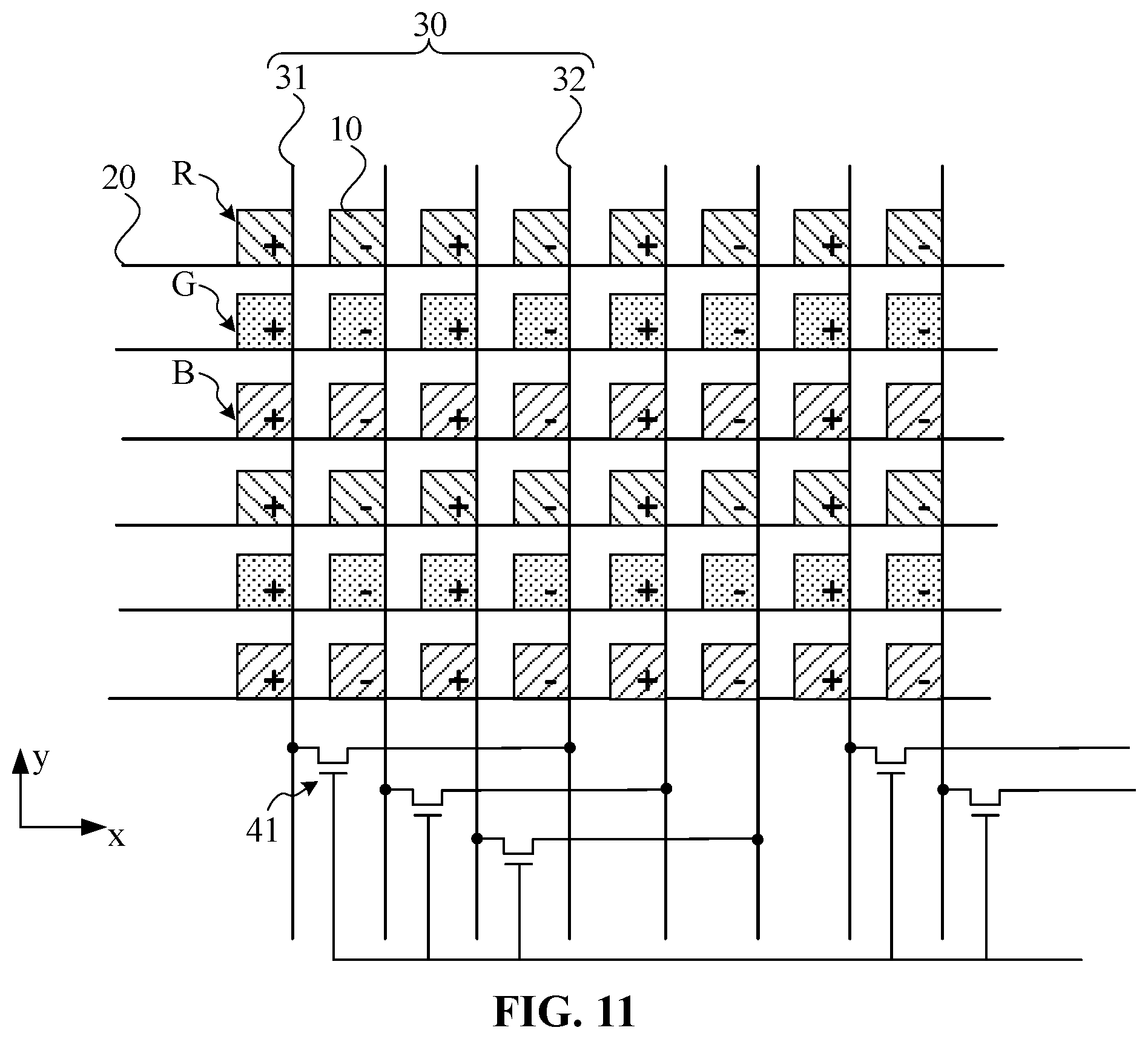 Patent US11782321 Figure 10 – Array substrate, driving method of array substrate, and display device