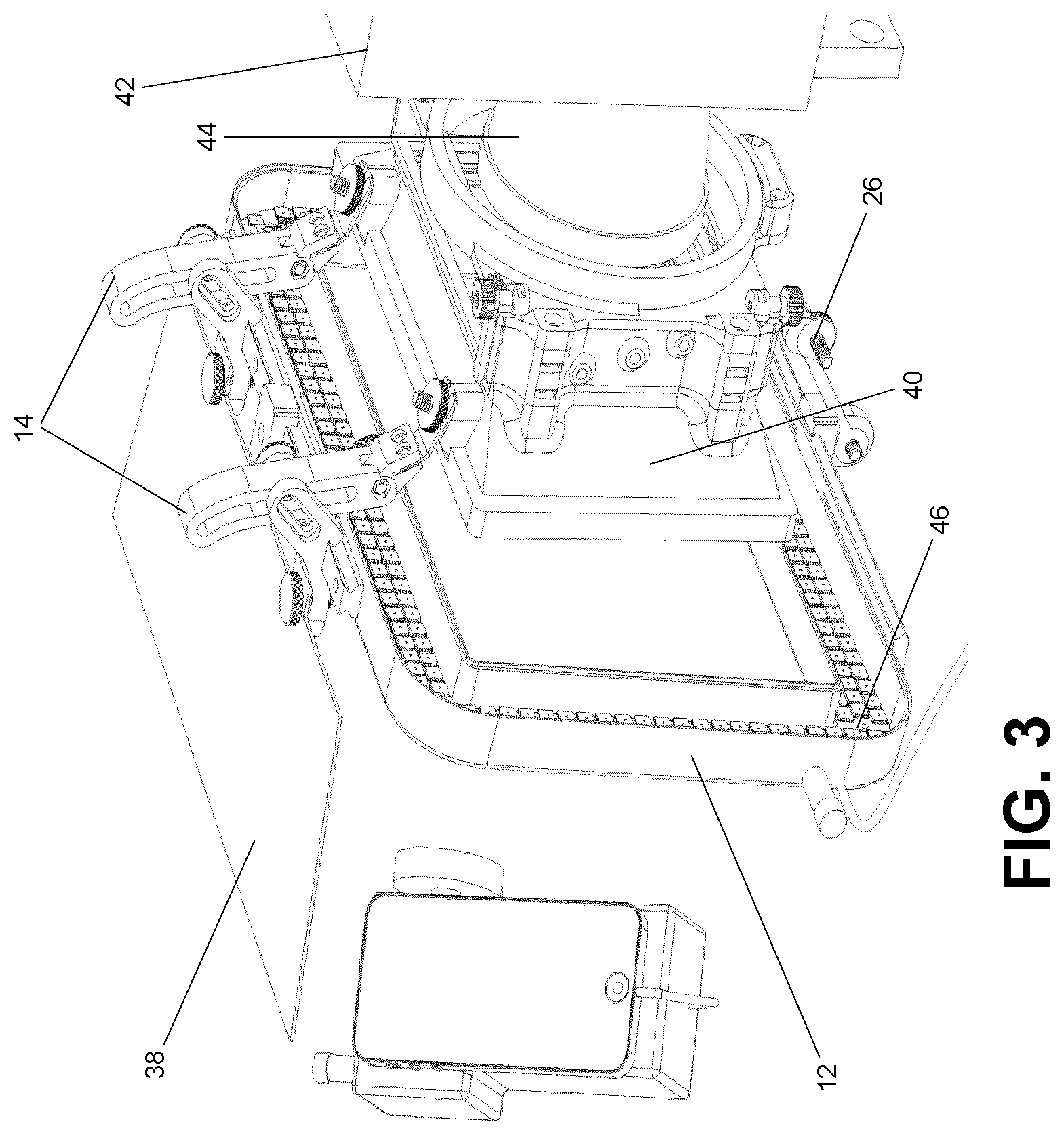 Patent US11782326 Figure 3 – Lighting device for camera and mounting bracket