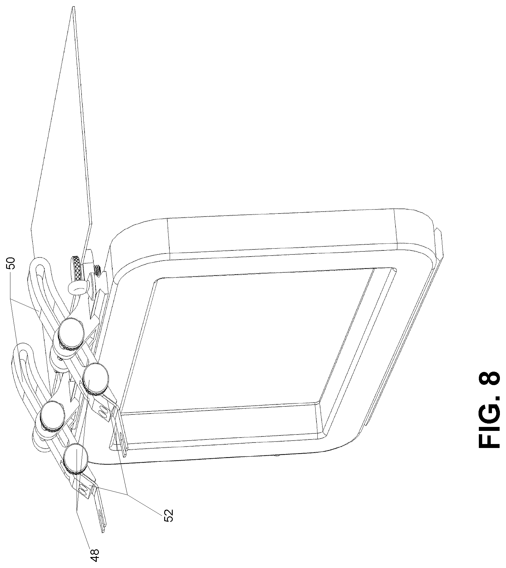 Patent US11782326 Figure 8 – Lighting device for camera and mounting bracket