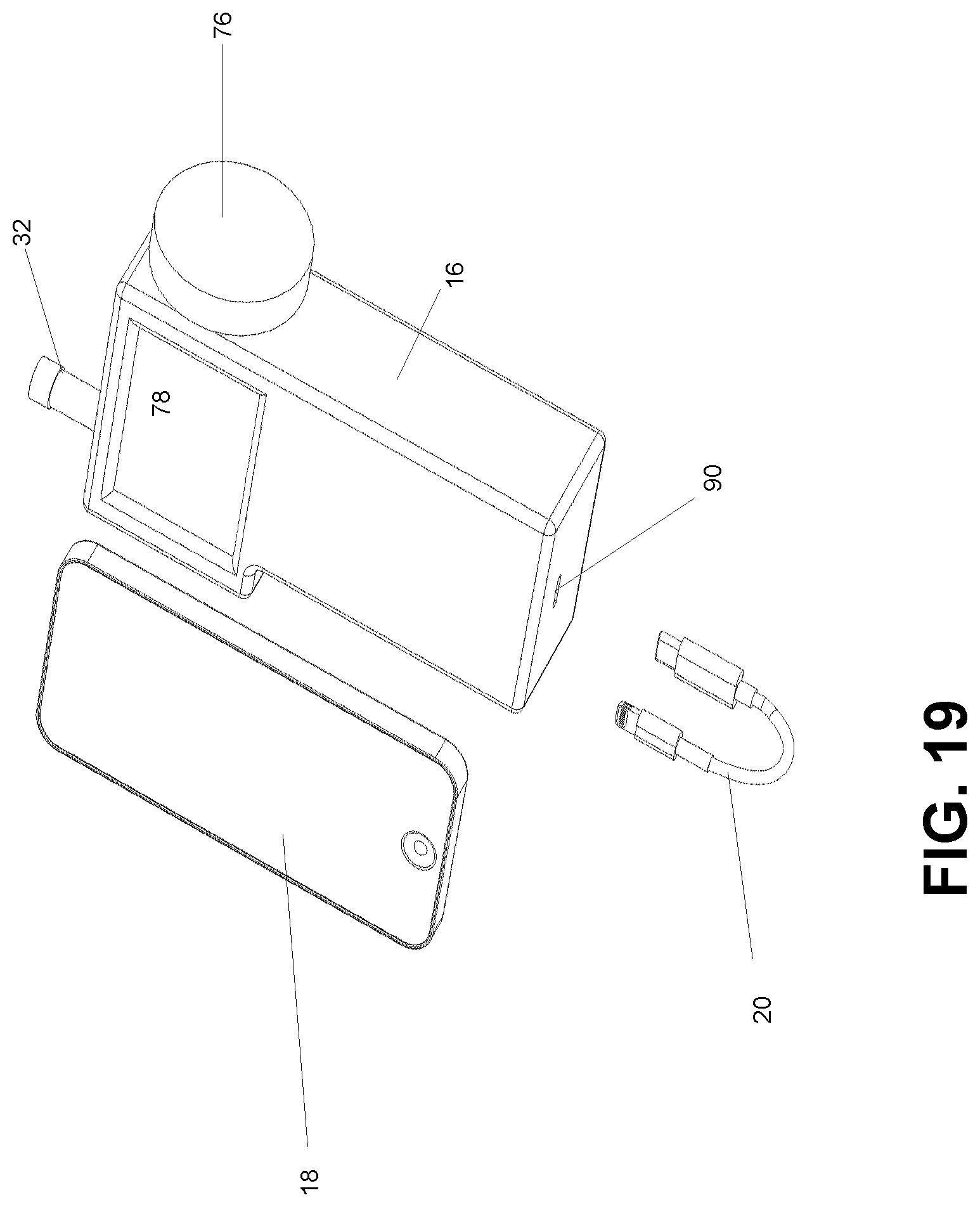 Patent US11782326 Figure 19 – Lighting device for camera and mounting bracket