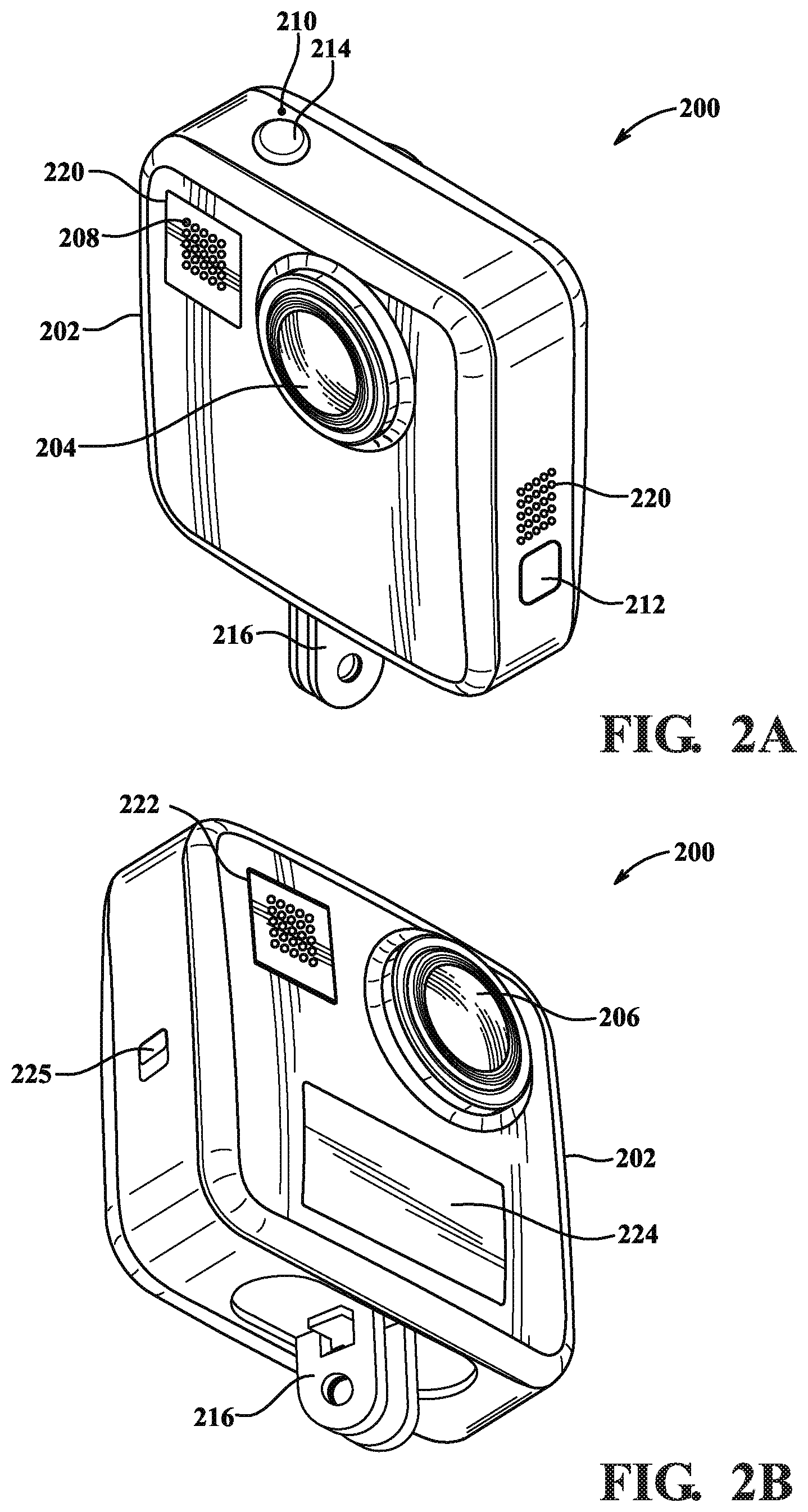 Patent US11782327 Figure 2 – Removable battery door assemblies for image capture devices