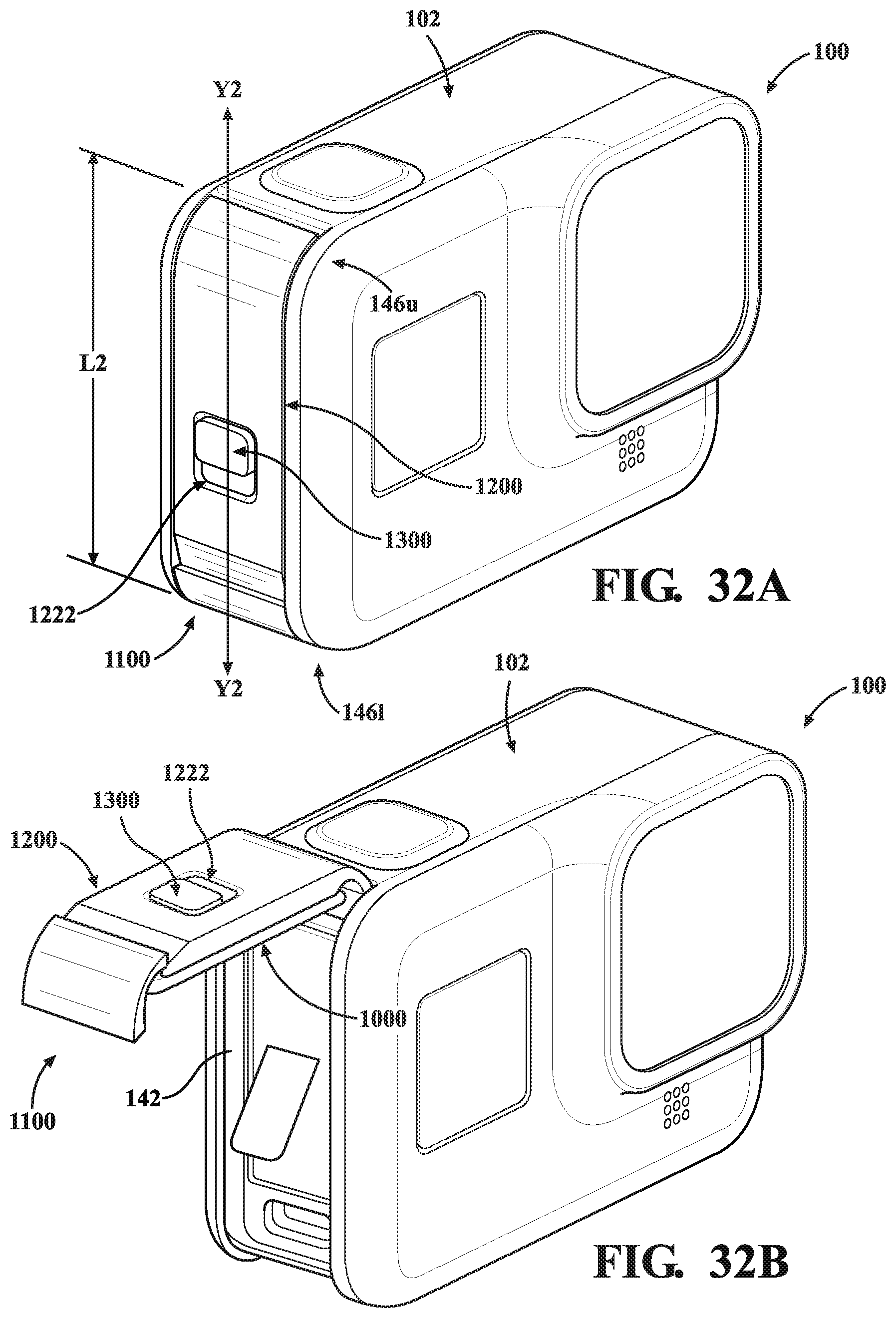 Patent US11782327 Figure 18 – Removable battery door assemblies for image capture devices