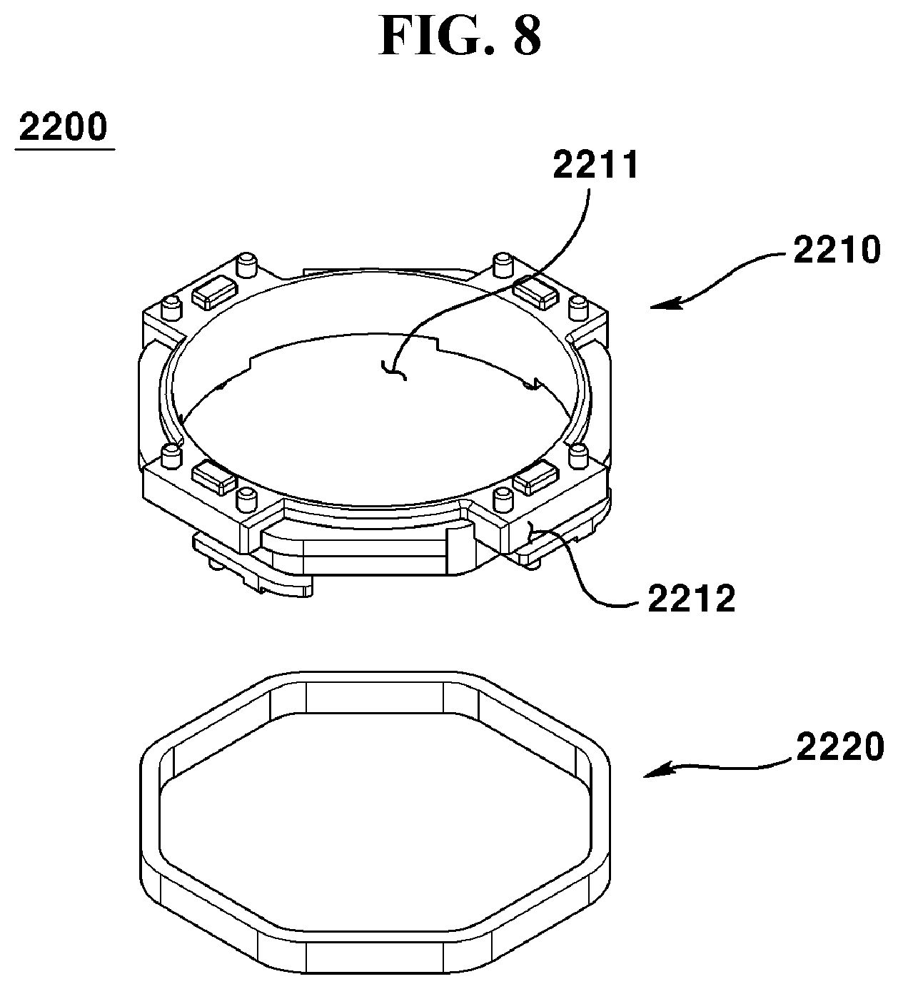 Patent US11782329 Figure 8 – Camera module, dual camera module, optical device, and method for manufacturing dual camera module
