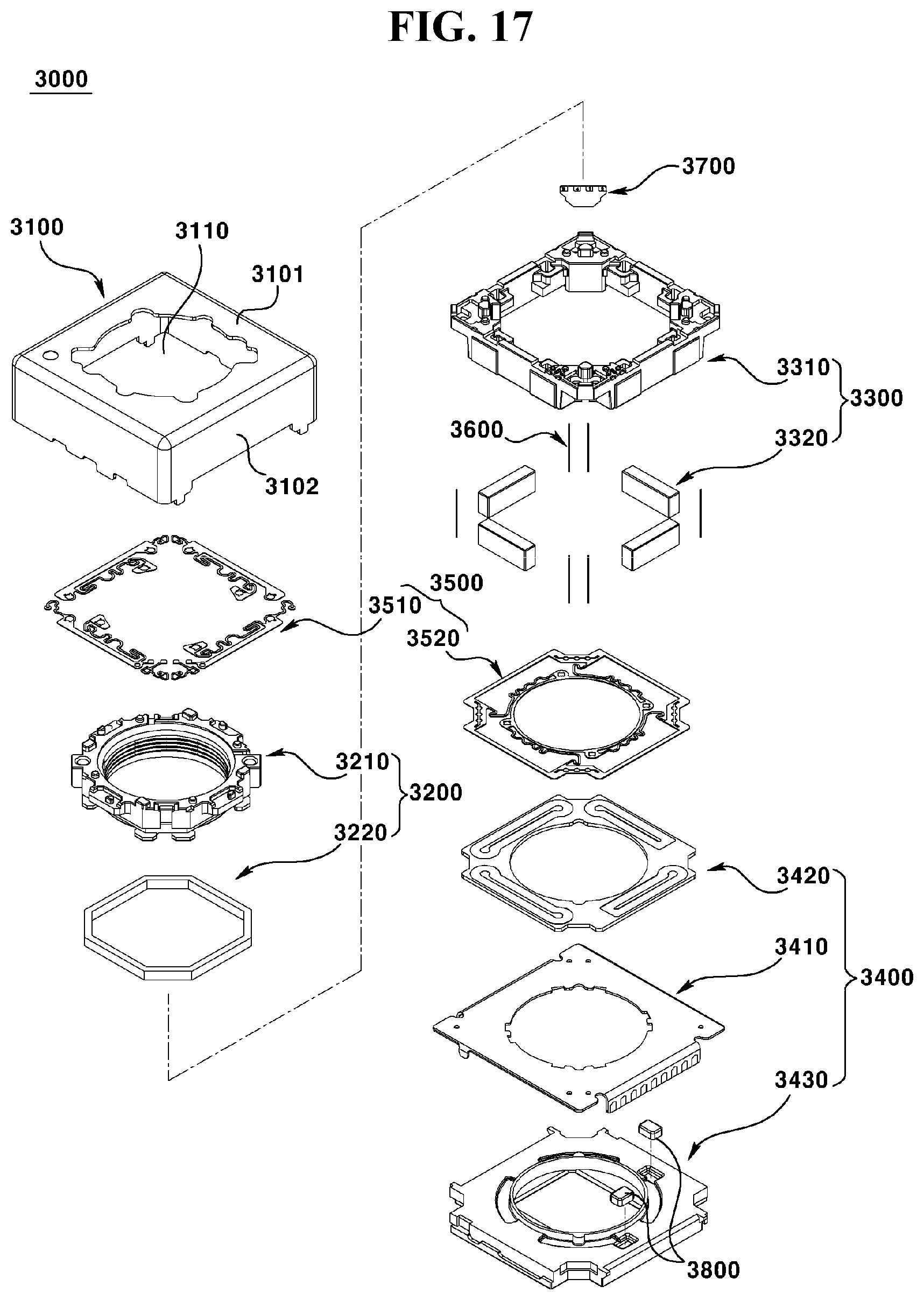 Patent US11782329 Figure 17 – Camera module, dual camera module, optical device, and method for manufacturing dual camera module