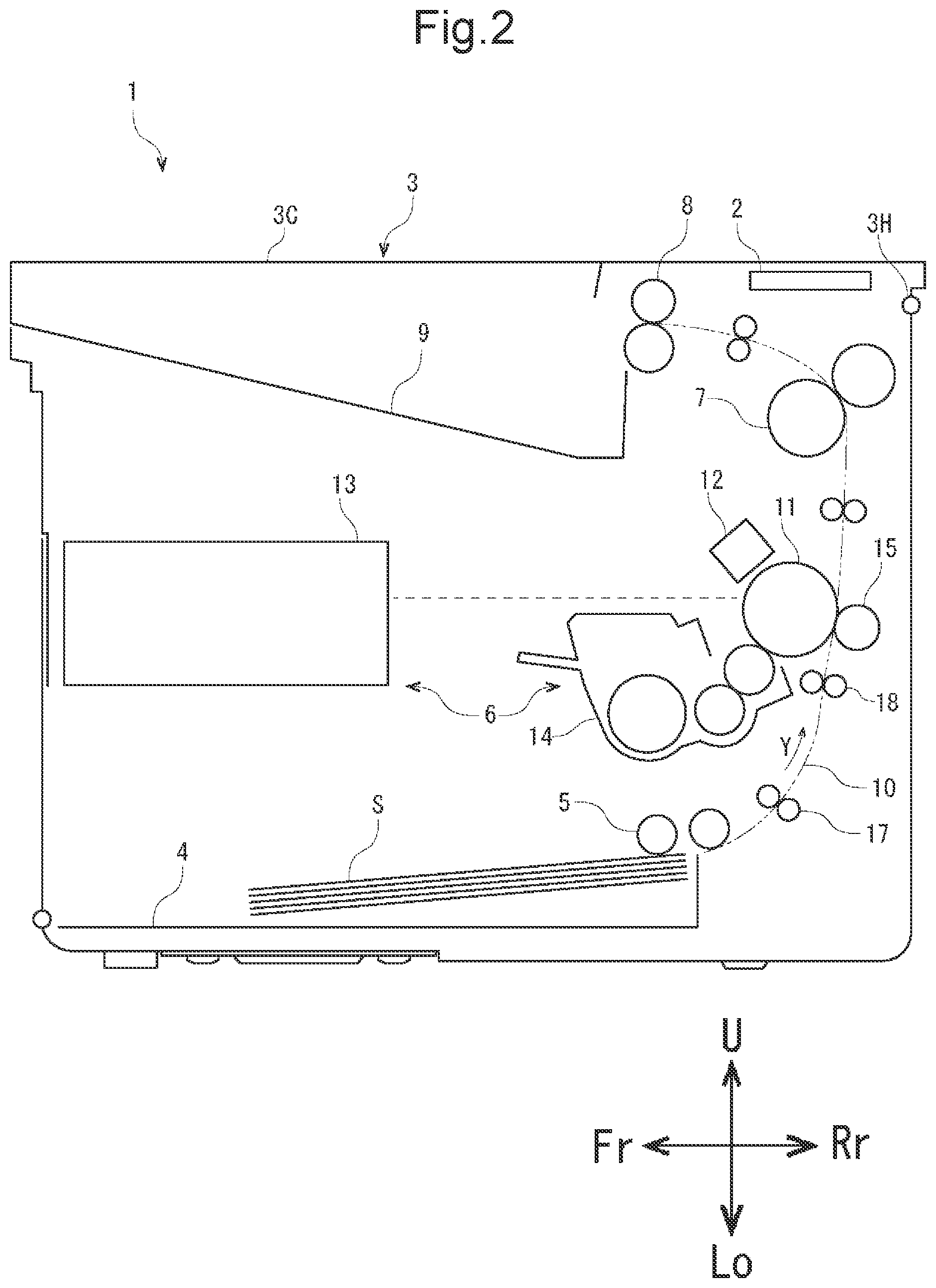 Patent US11782358 Figure 2 – Developing agent filling device that releases developing roller from pressure of regulation blade, and developing agent filling method