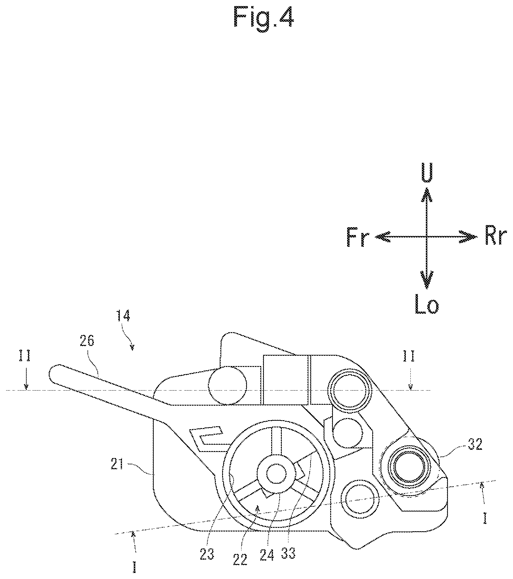 Patent US11782358 Figure 4 – Developing agent filling device that releases developing roller from pressure of regulation blade, and developing agent filling method