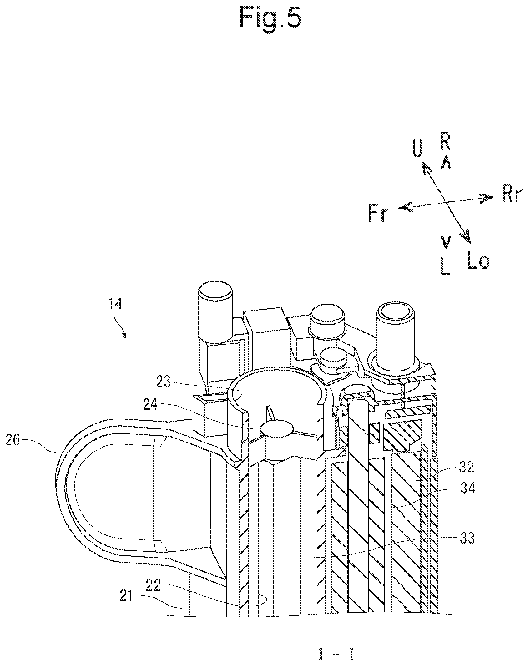 Patent US11782358 Figure 5 – Developing agent filling device that releases developing roller from pressure of regulation blade, and developing agent filling method