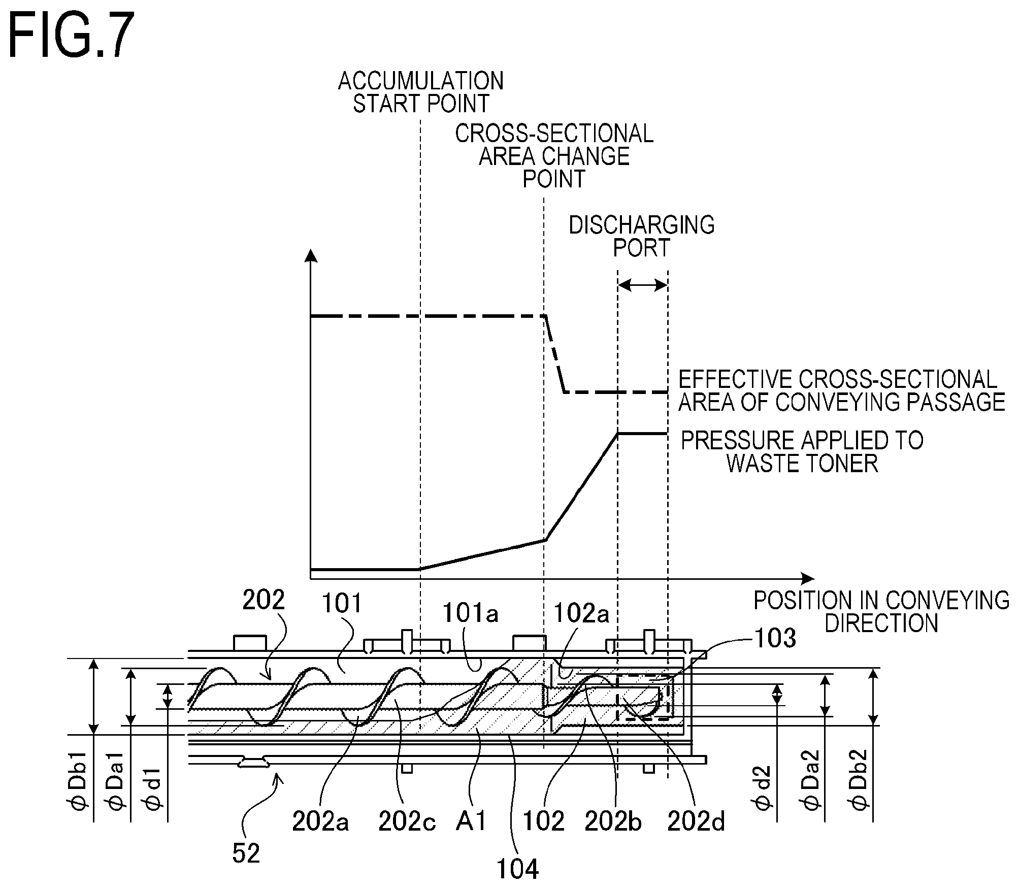 Patent US11782361 Figure 7 – Toner conveying apparatus having orthogonal toner conveying paths and image forming apparatus