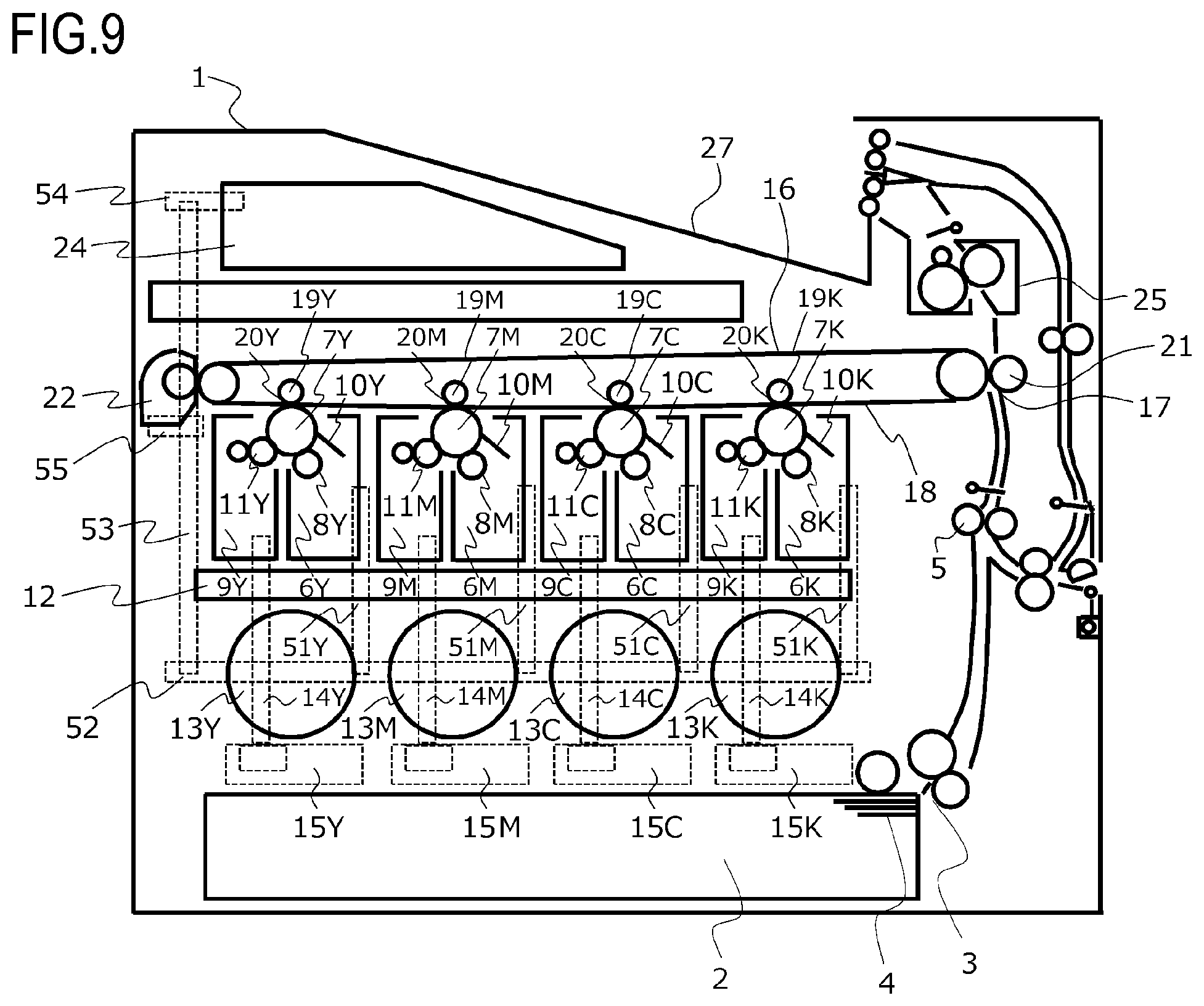 Patent US11782361 Figure 9 – Toner conveying apparatus having orthogonal toner conveying paths and image forming apparatus