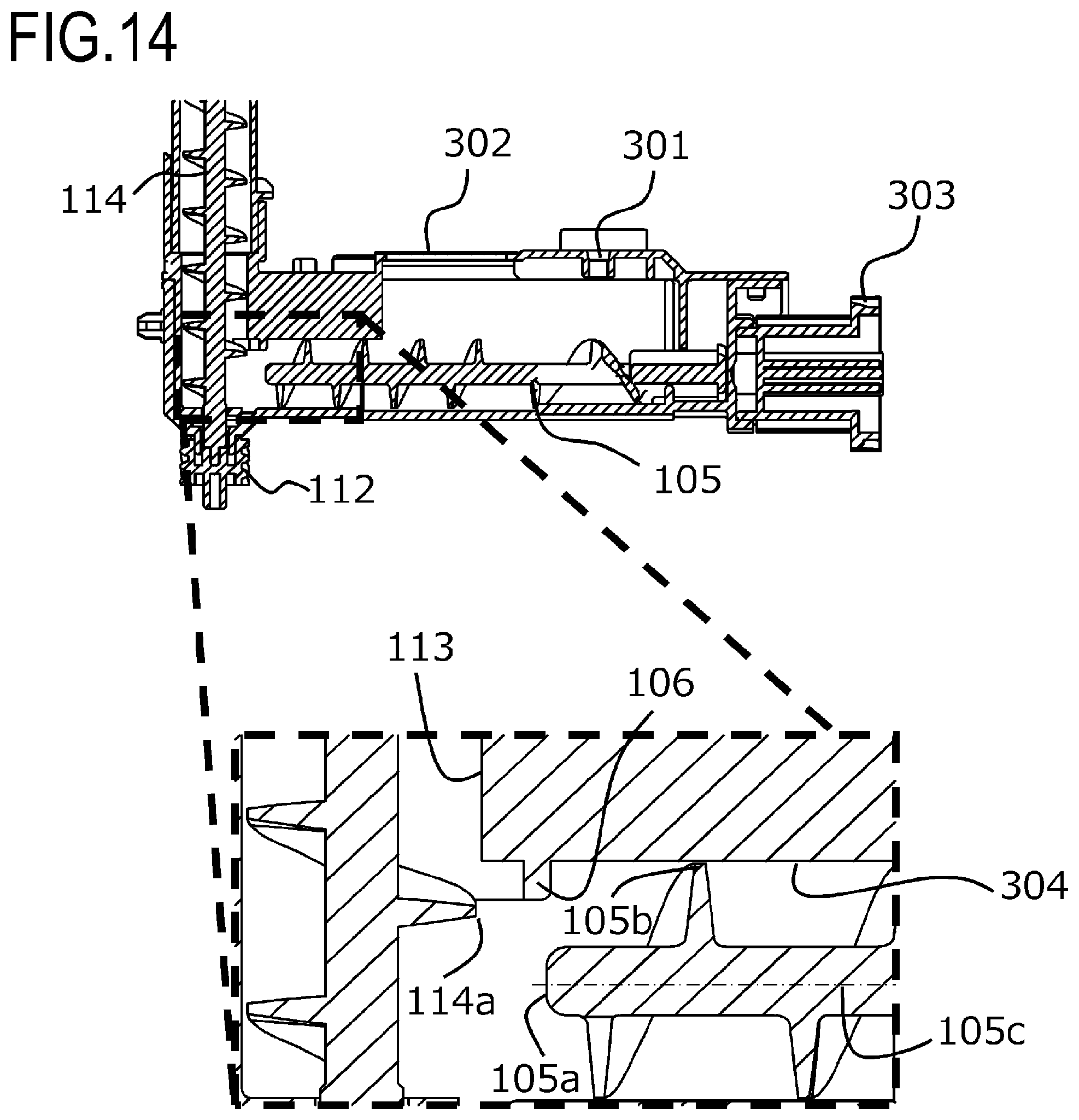 Patent US11782361 Figure 14 – Toner conveying apparatus having orthogonal toner conveying paths and image forming apparatus