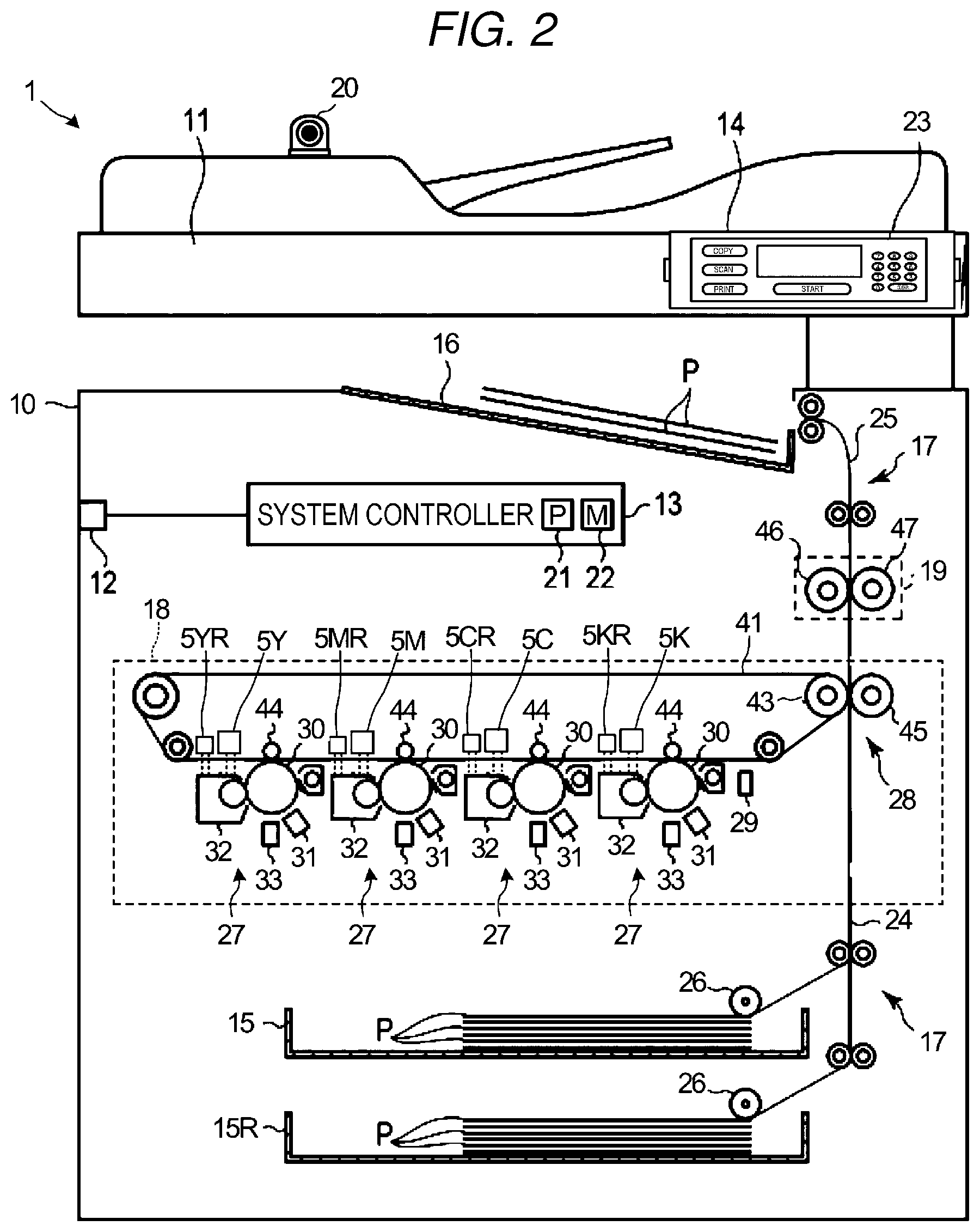 Patent US11782373 Figure 2 – Image forming apparatus with function of preventing secondary infection