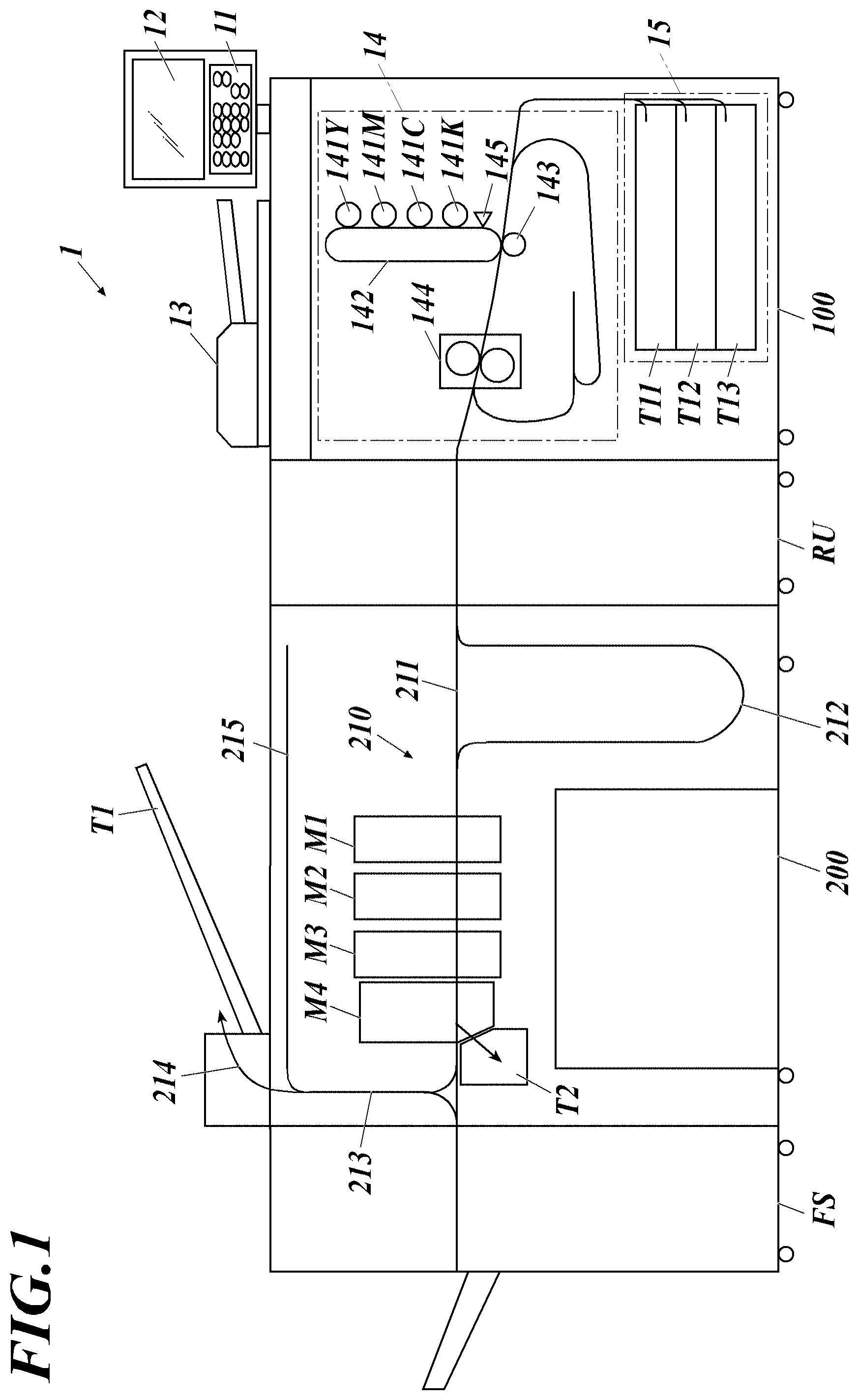 Patent US11782374 Figure 1 – Post-processing apparatus and image forming system
