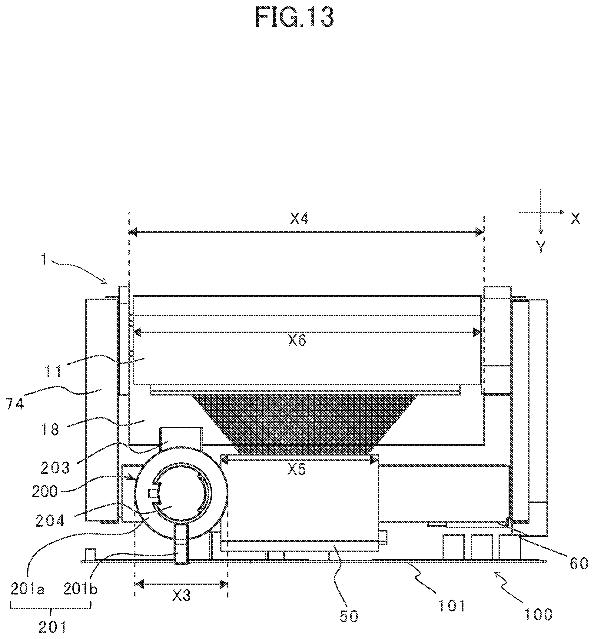 Patent US11782378 Figure 13 – Image forming apparatus provided with detachable processing unit