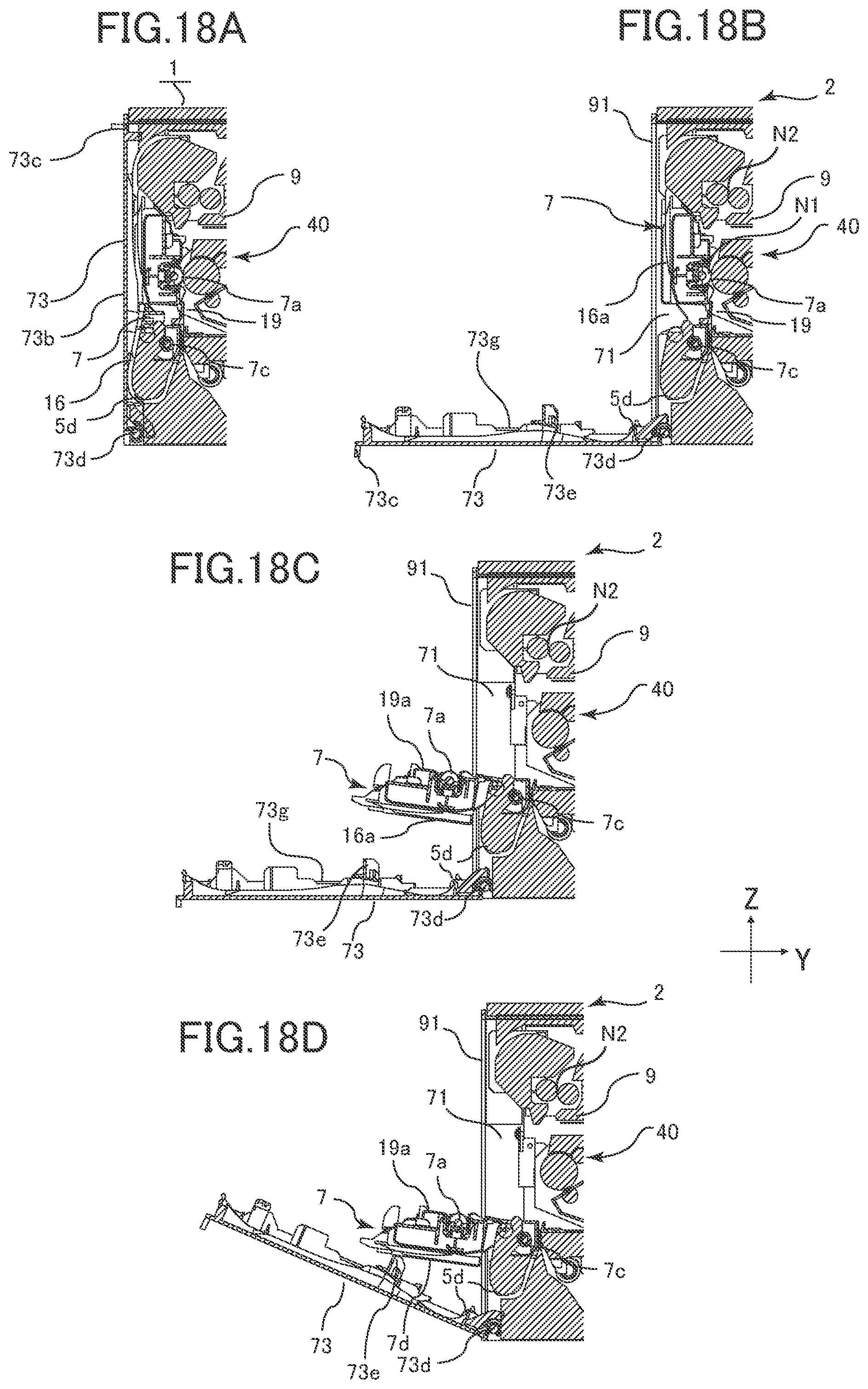 Patent US11782378 Figure 18 – Image forming apparatus provided with detachable processing unit