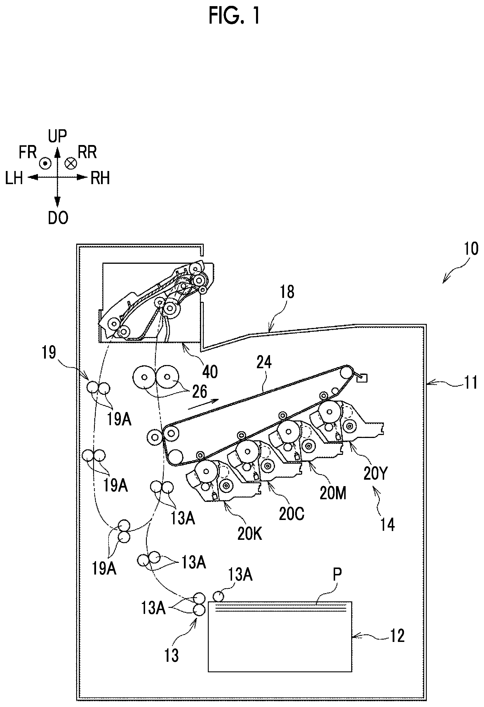 Patent US11782379 Figure 1 – Rotating device, transporting device, and image forming apparatus