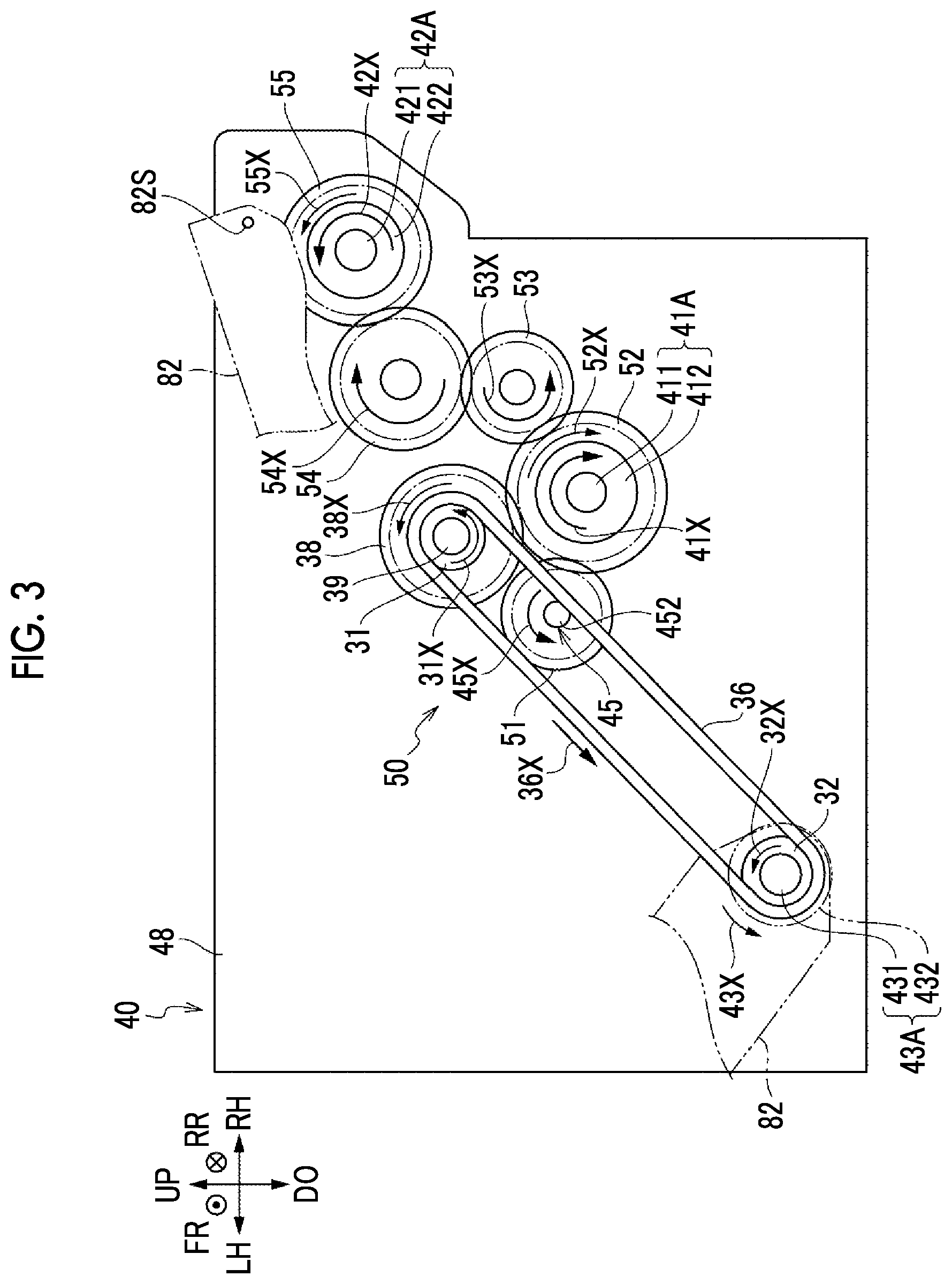 Patent US11782379 Figure 3 – Rotating device, transporting device, and image forming apparatus