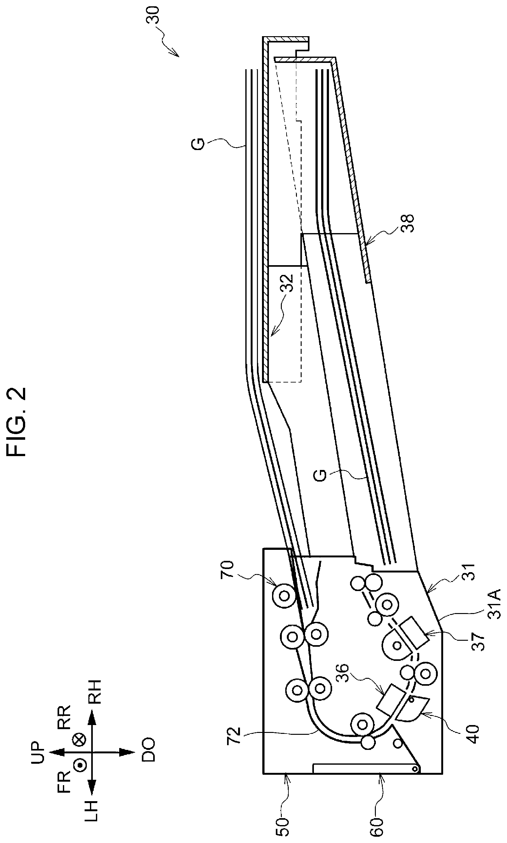 Patent US11782380 Figure 2 – Document reading device and image forming apparatus