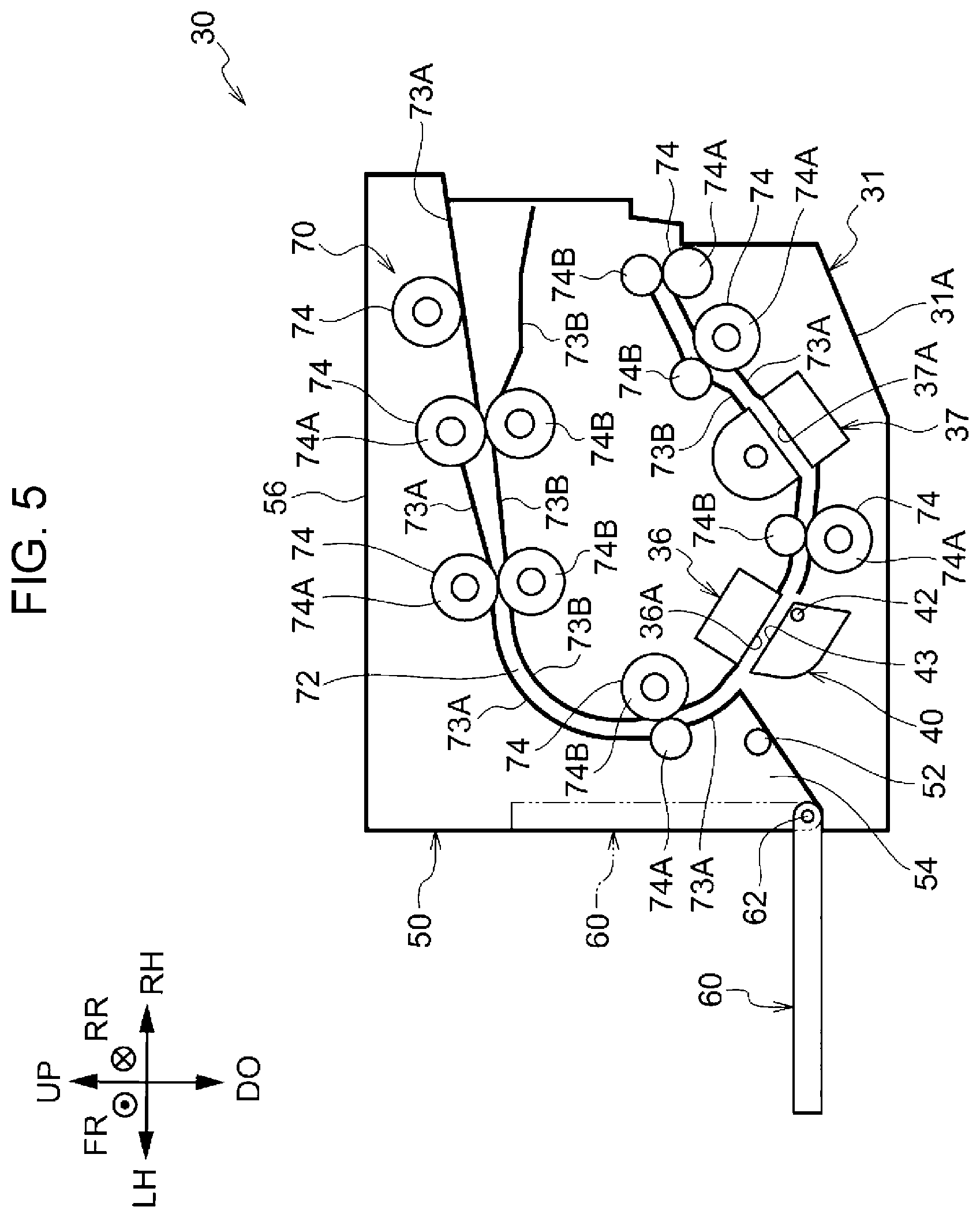 Patent US11782380 Figure 5 – Document reading device and image forming apparatus