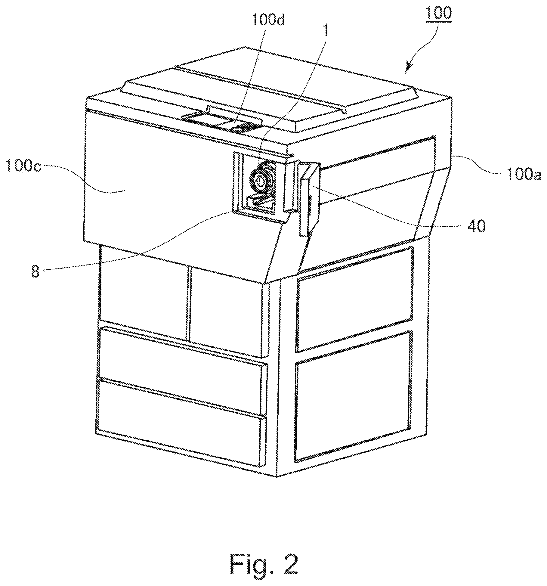 Patent US11782382 Figure 2 – Developer supply container and developer supplying system