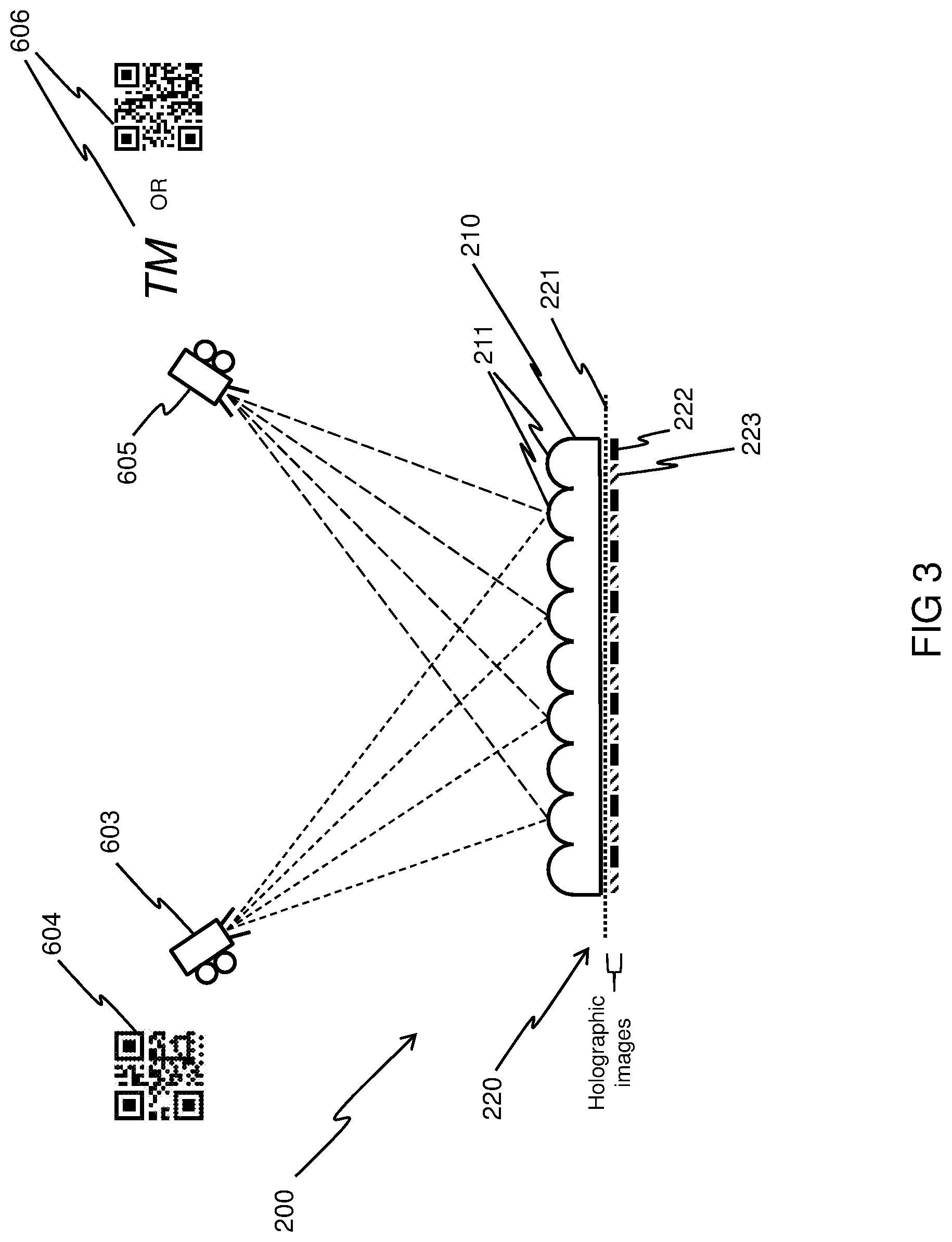 Patent US11782384 Figure 3 – Holographic recordings replaying images upon illumination