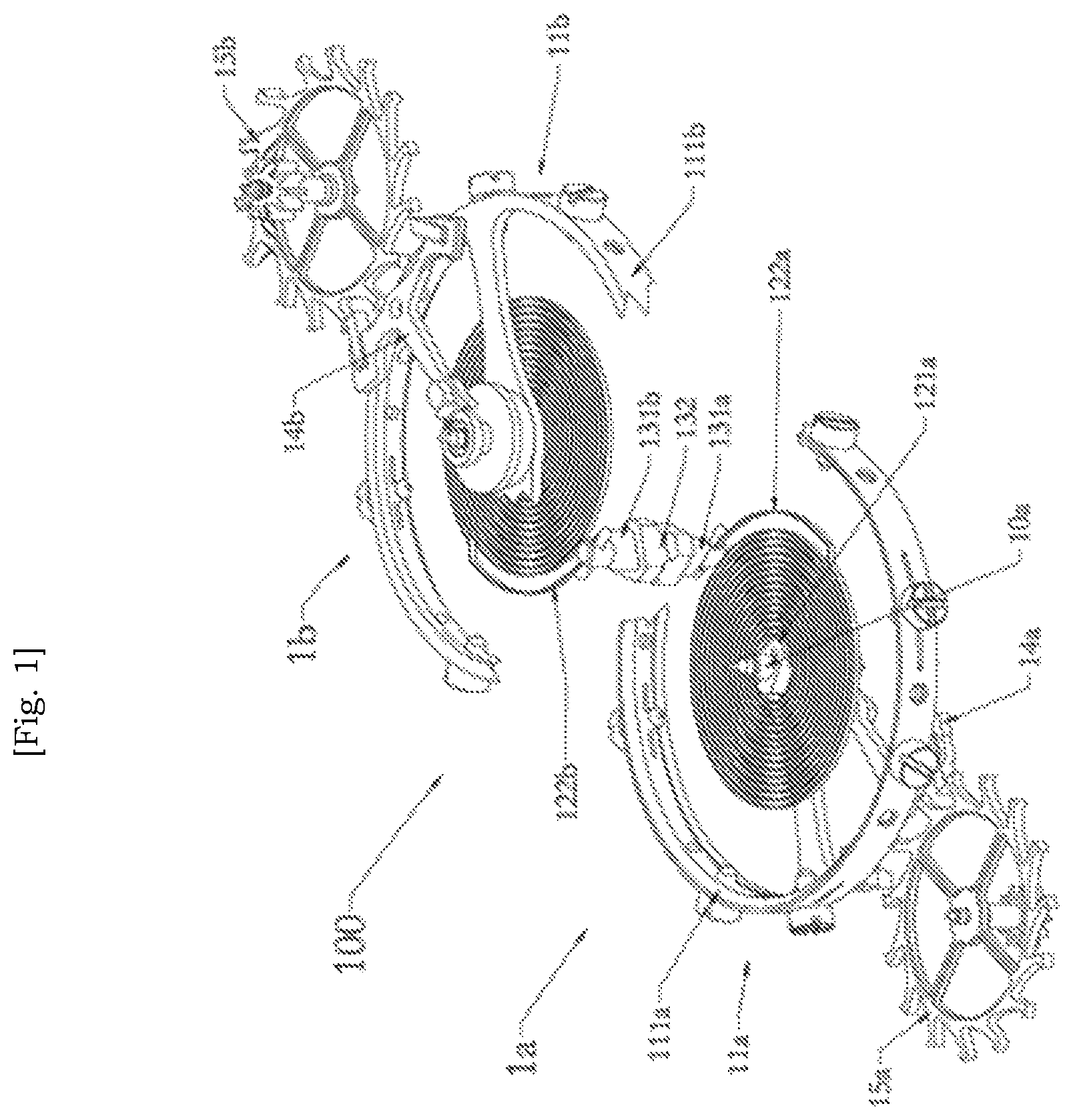 Patent US11782388 Figure 1 – Device for coupling two horological oscillators