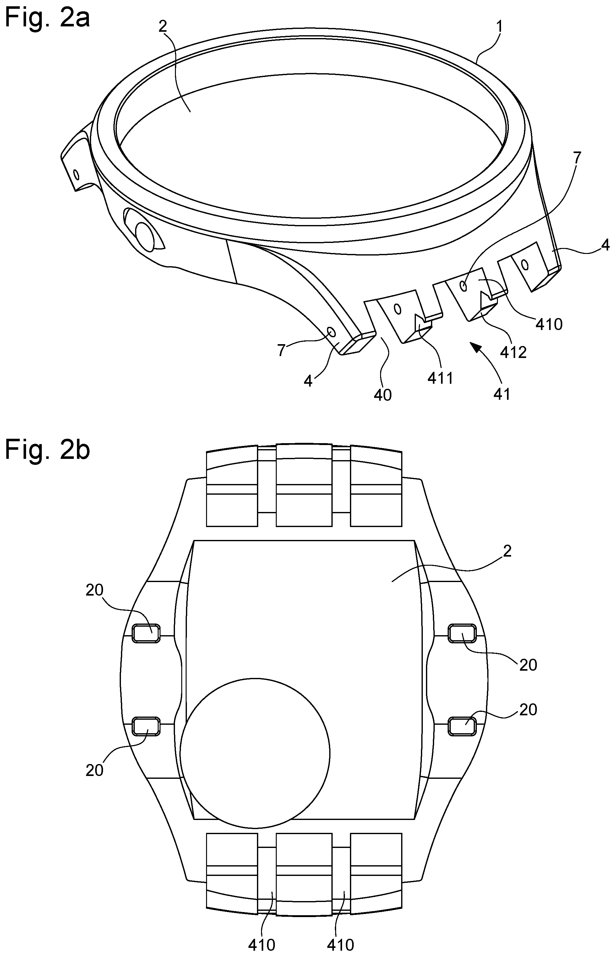 Patent US11782390 Figure 2 – Watch case equipped with an exterior element