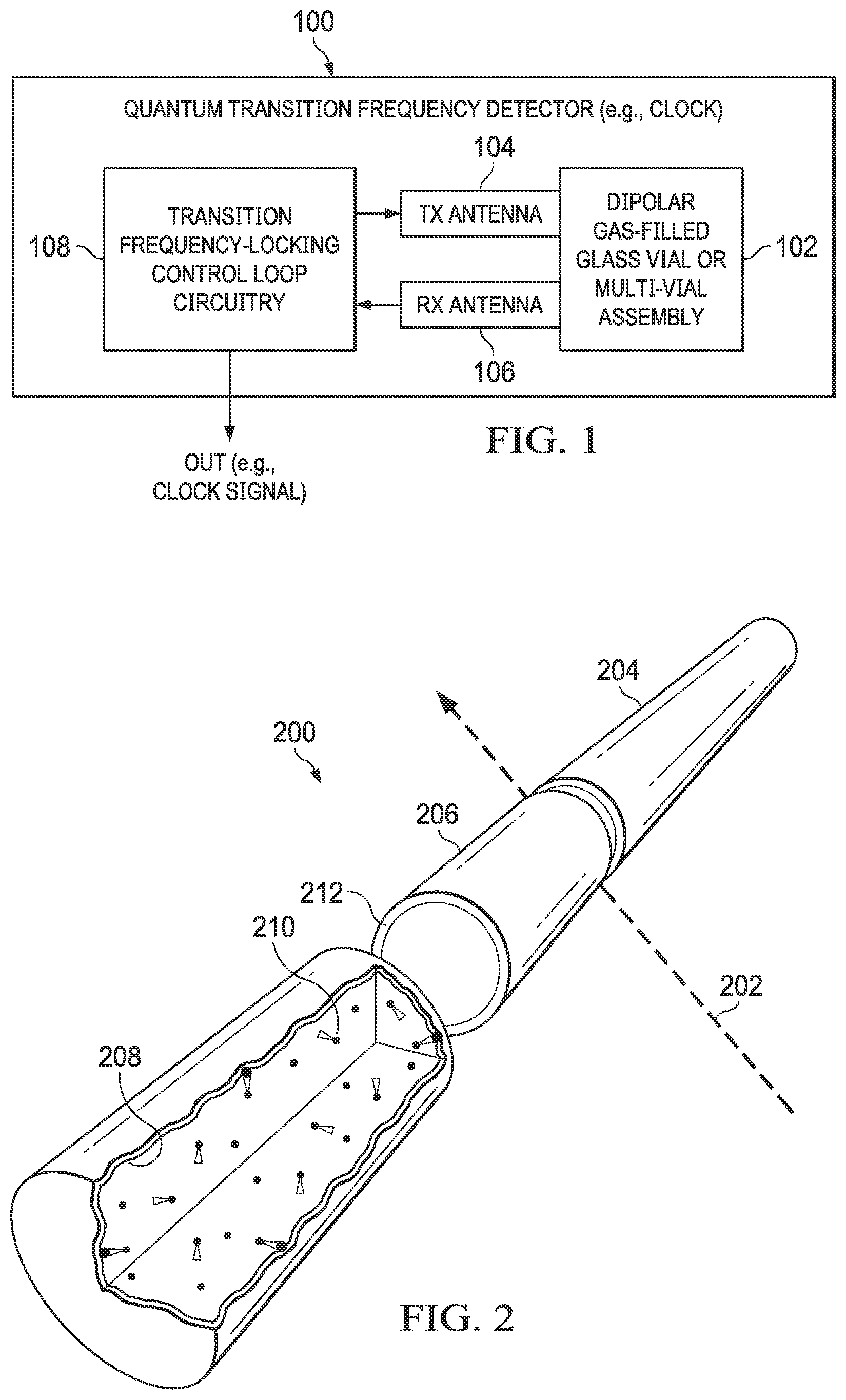 Patent US11782392 — Hermetic vial for quantum transitions detection in electronic devices applications — Figure 1
