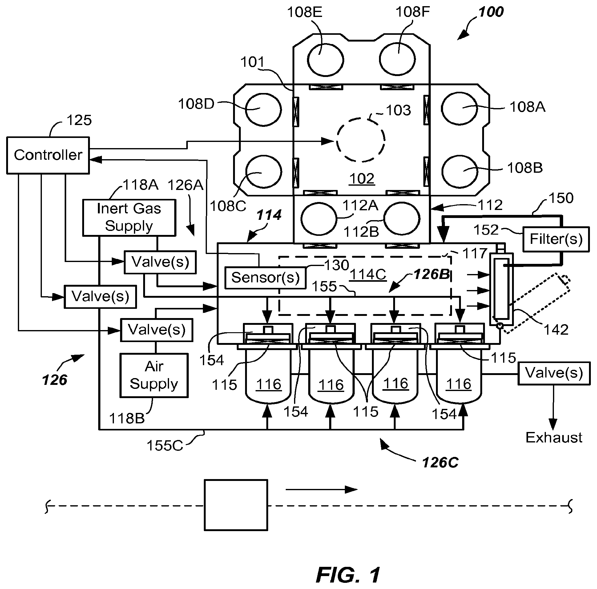 Patent US11782404 Figure 1 – Substrate processing systems, apparatus, and methods with substrate carrier and purge chamber environmental controls