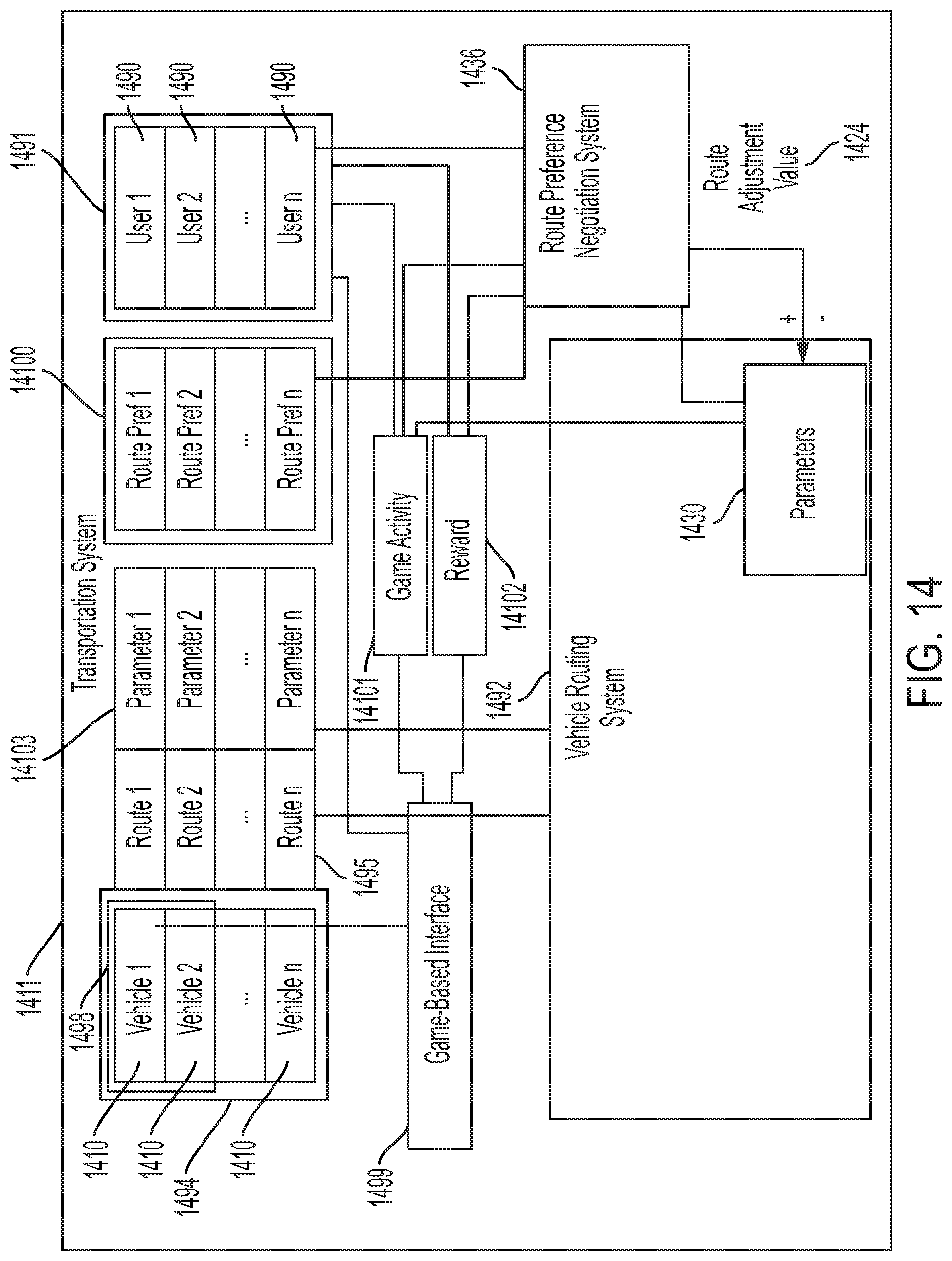Patent US11782435 Figure 14 – Intelligent transportation systems