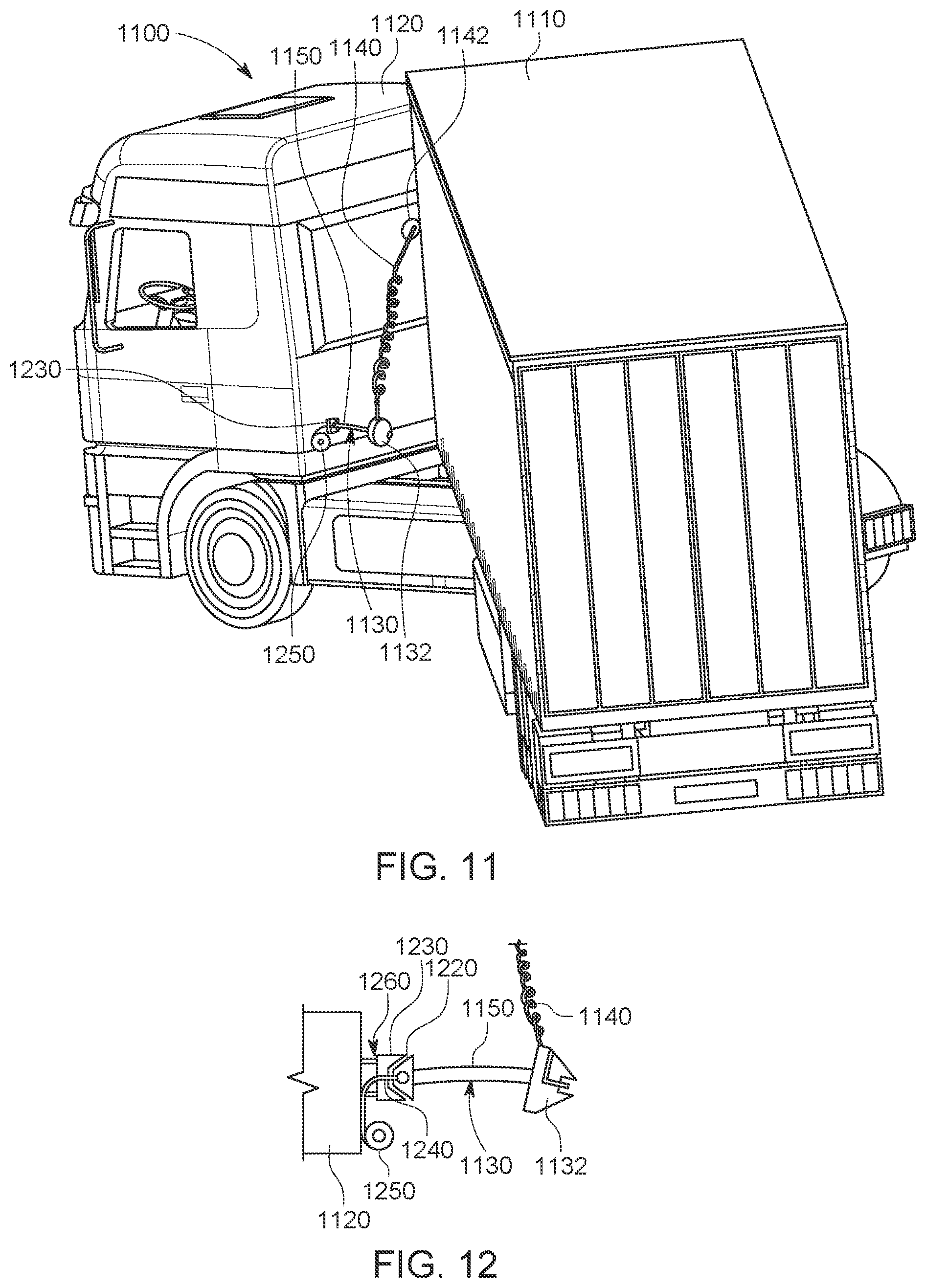 Patent US11782436 Figure 12 – Systems and methods for automated operation and handling of autonomous trucks and trailers hauled thereby