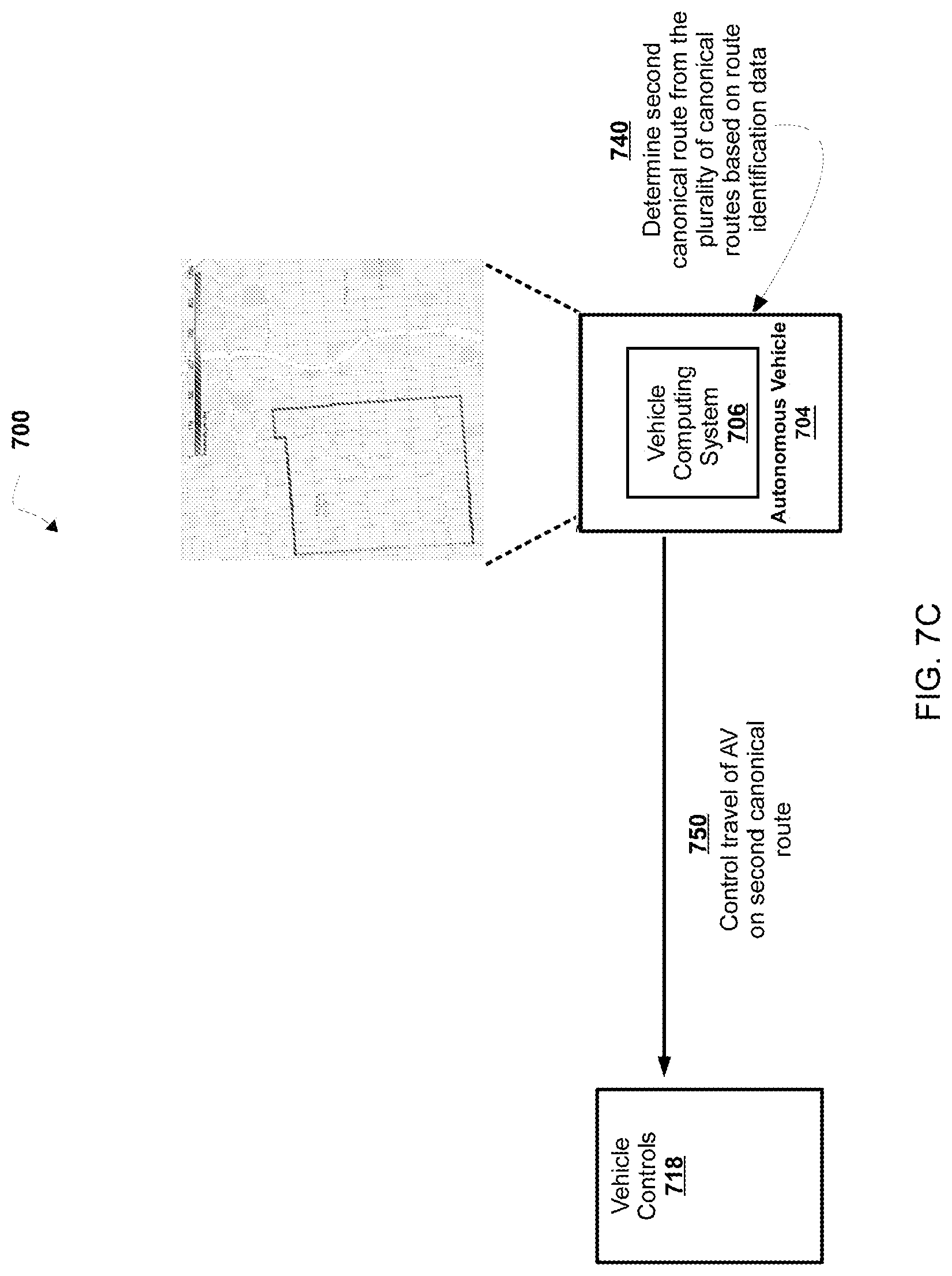 Patent US11782439 Figure 11 – Determining routes for autonomous vehicles