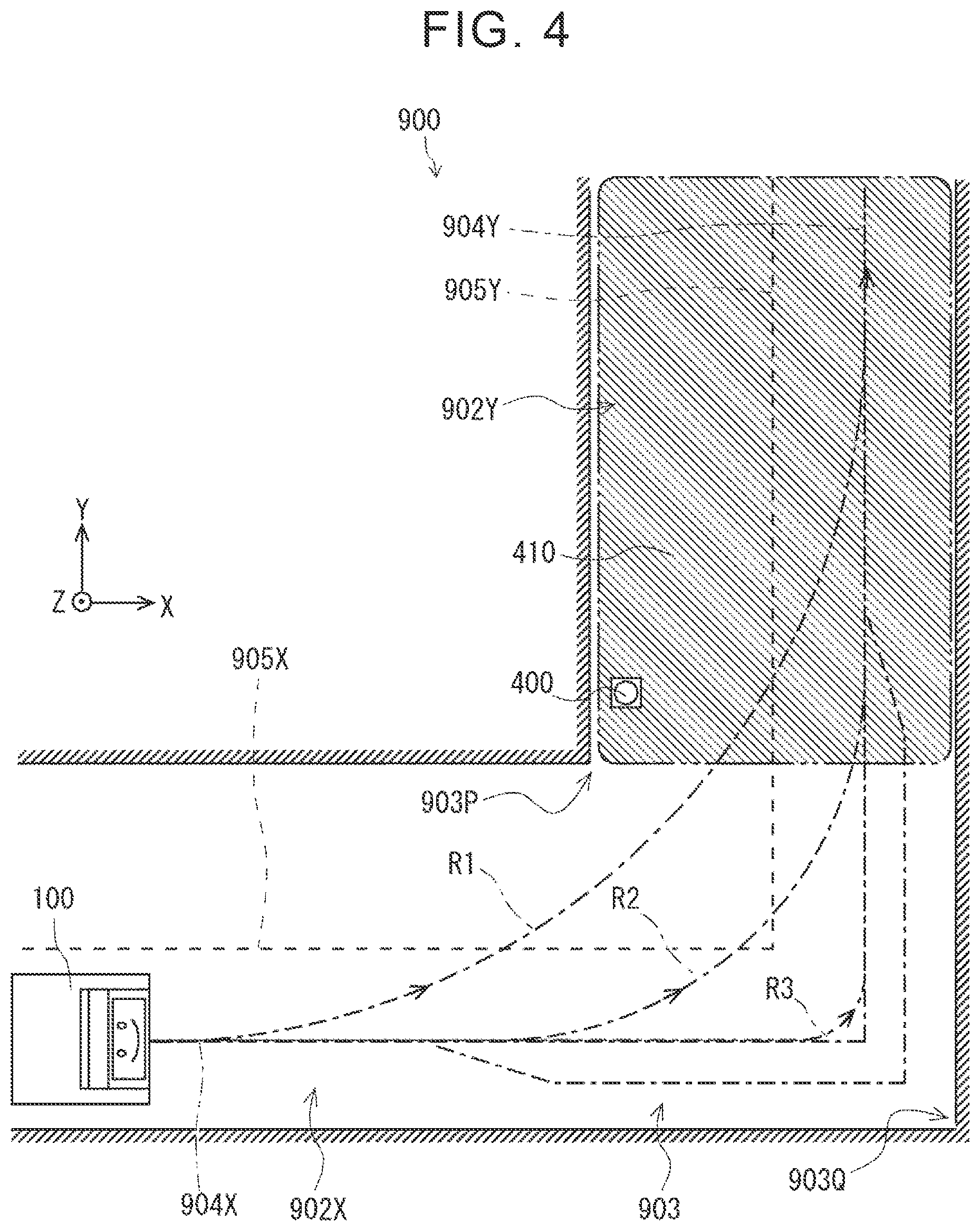 Patent US11782449 Figure 4 – Autonomous mobile system, autonomous mobile method, and storage medium