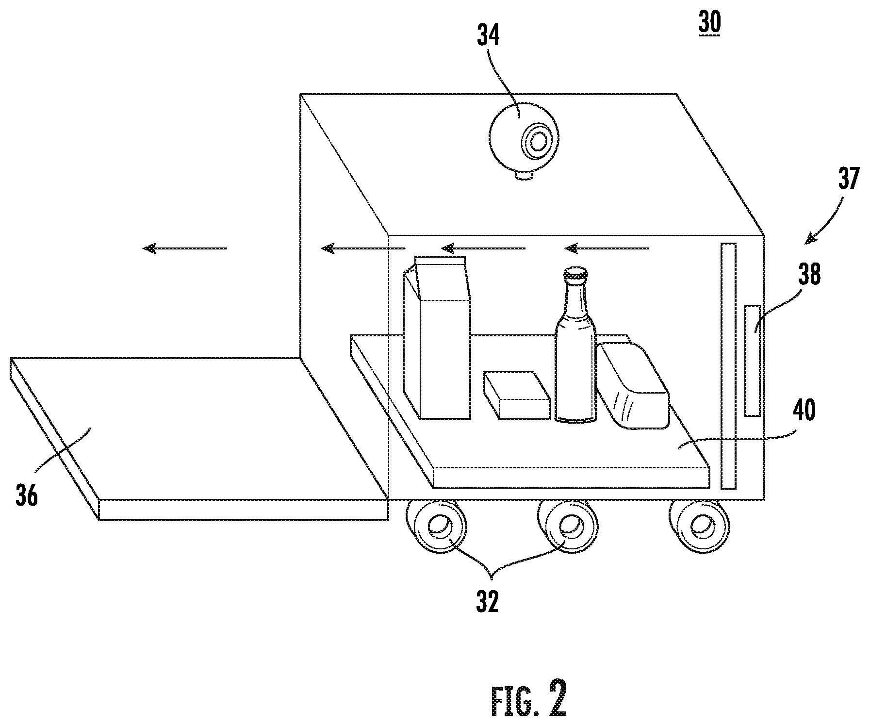 Patent US11782458 Figure 2 – Parcel deploying apparatus and vehicle delivery