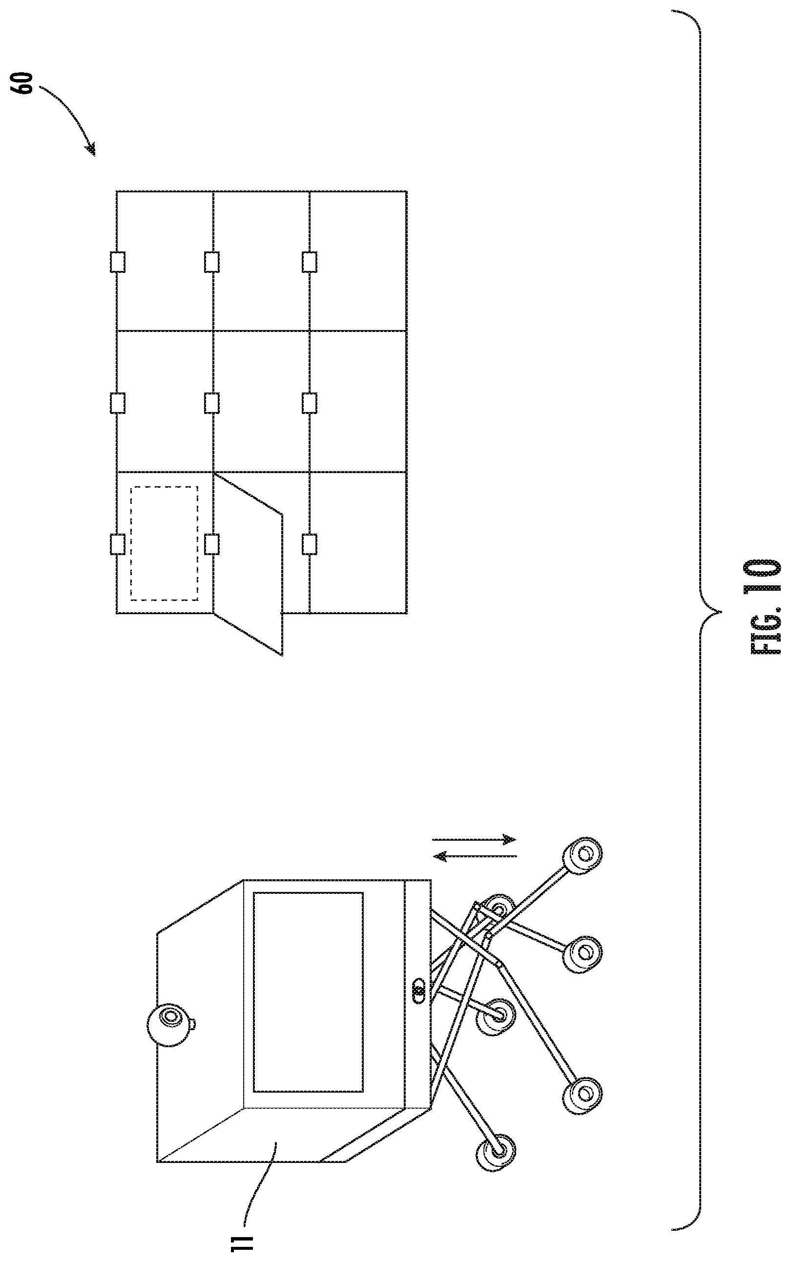 Patent US11782458 Figure 10 – Parcel deploying apparatus and vehicle delivery